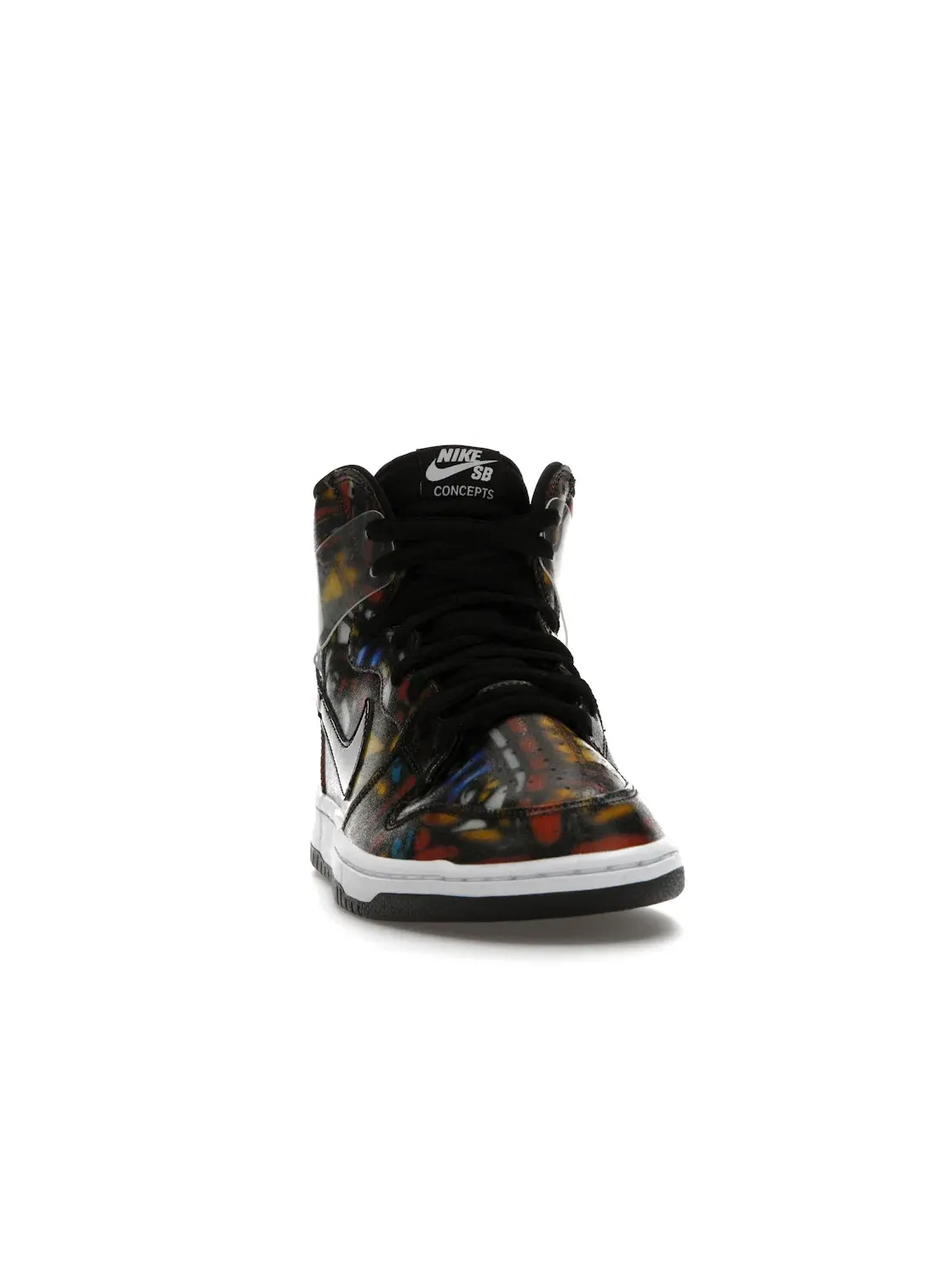 Мужские кроссовки высокие с принтом Nike SB Dunk High Concepts Stained Glass Nike — изображение 2 из 4, красный/черный-белый