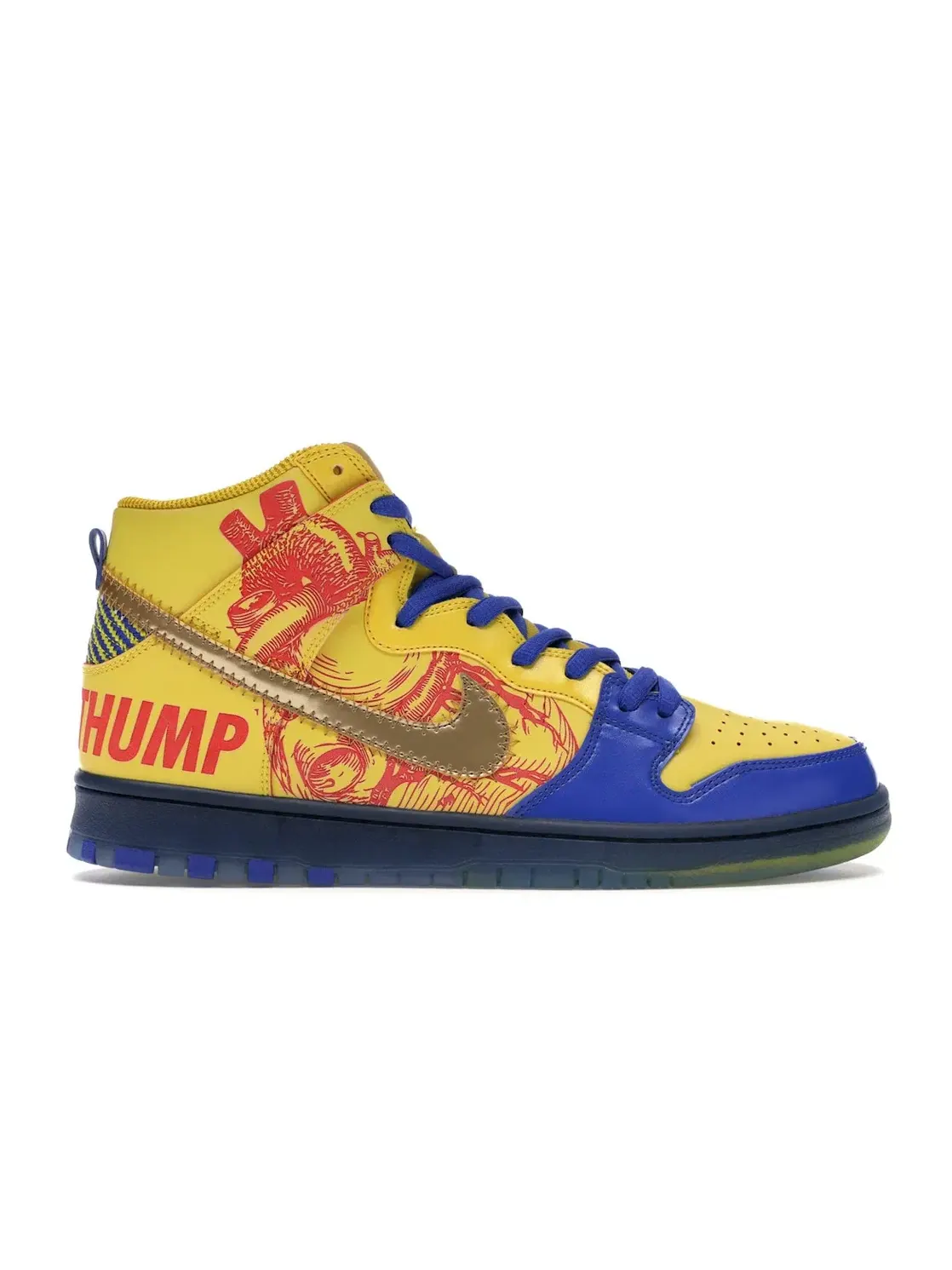 Мужские кроссовки высокие Nike SB Dunk High Doernbecher Nike, Vivid Sulfur / Game Royal — изображение 1 из 4