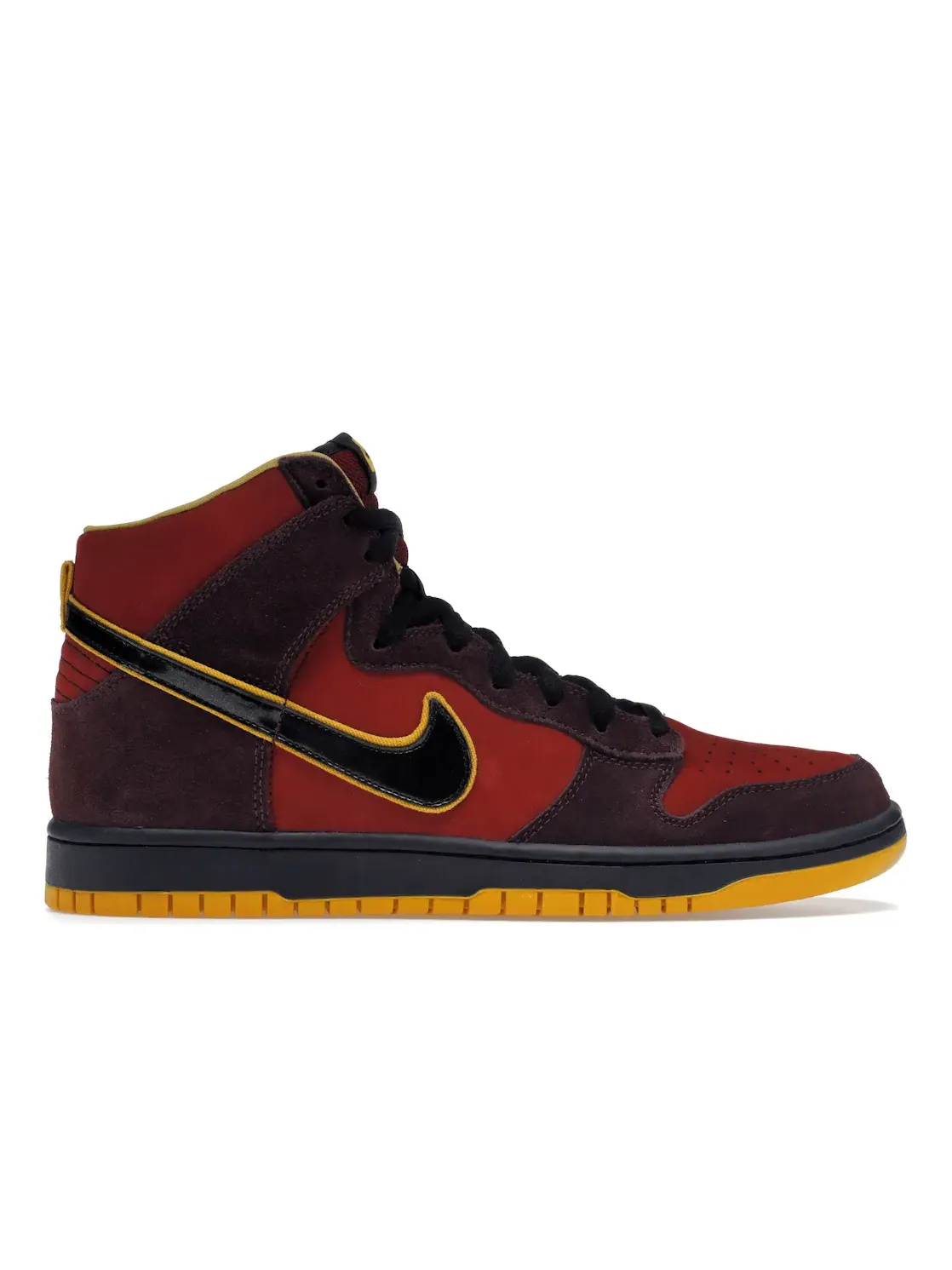 Мужские кроссовки высокие Nike SB Dunk High — изображение 1 из 4, красный/черный-желтый