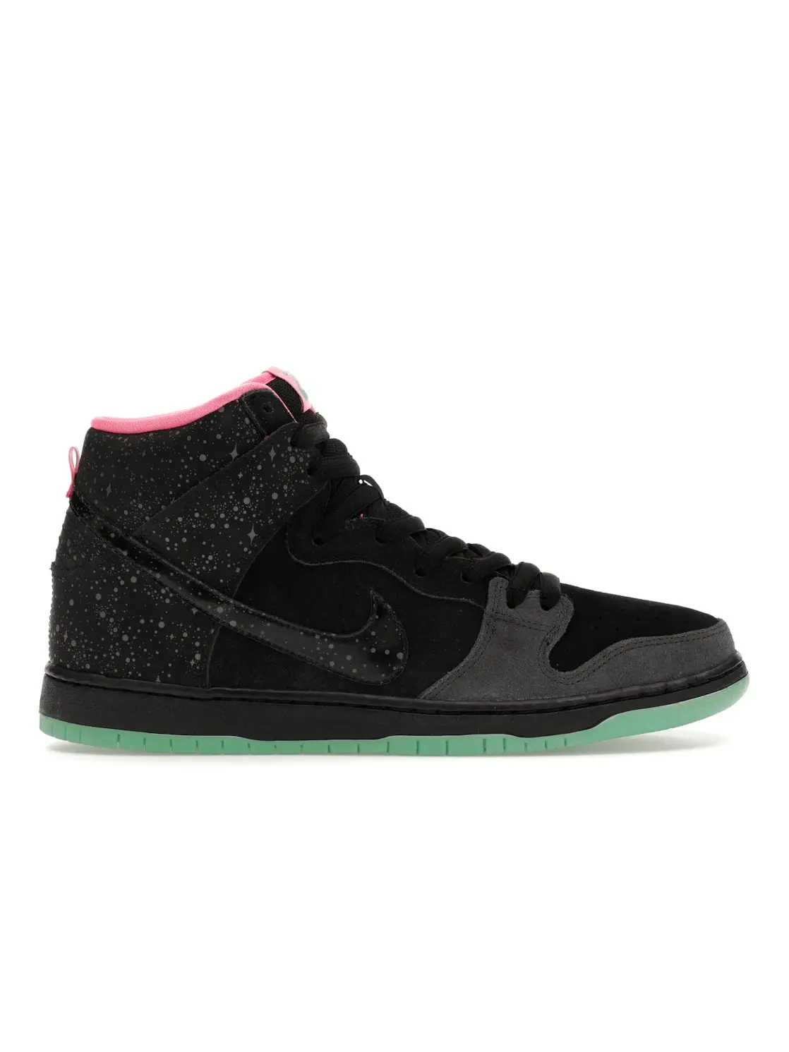 Мужские кроссовки для скейтбординга с принтом Nike SB Dunk High Northern Lights Nike — изображение 1 из 4, черный-розовый