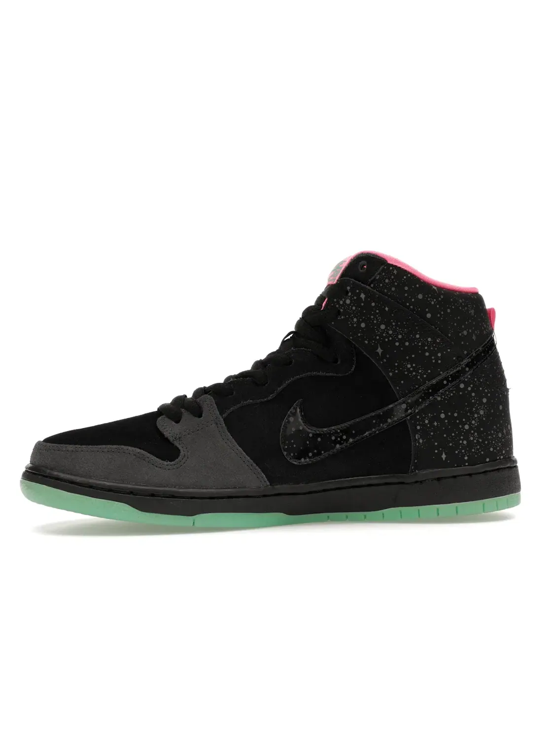 Мужские кроссовки для скейтбординга с принтом Nike SB Dunk High Northern Lights Nike — изображение 3 из 4, черный-розовый