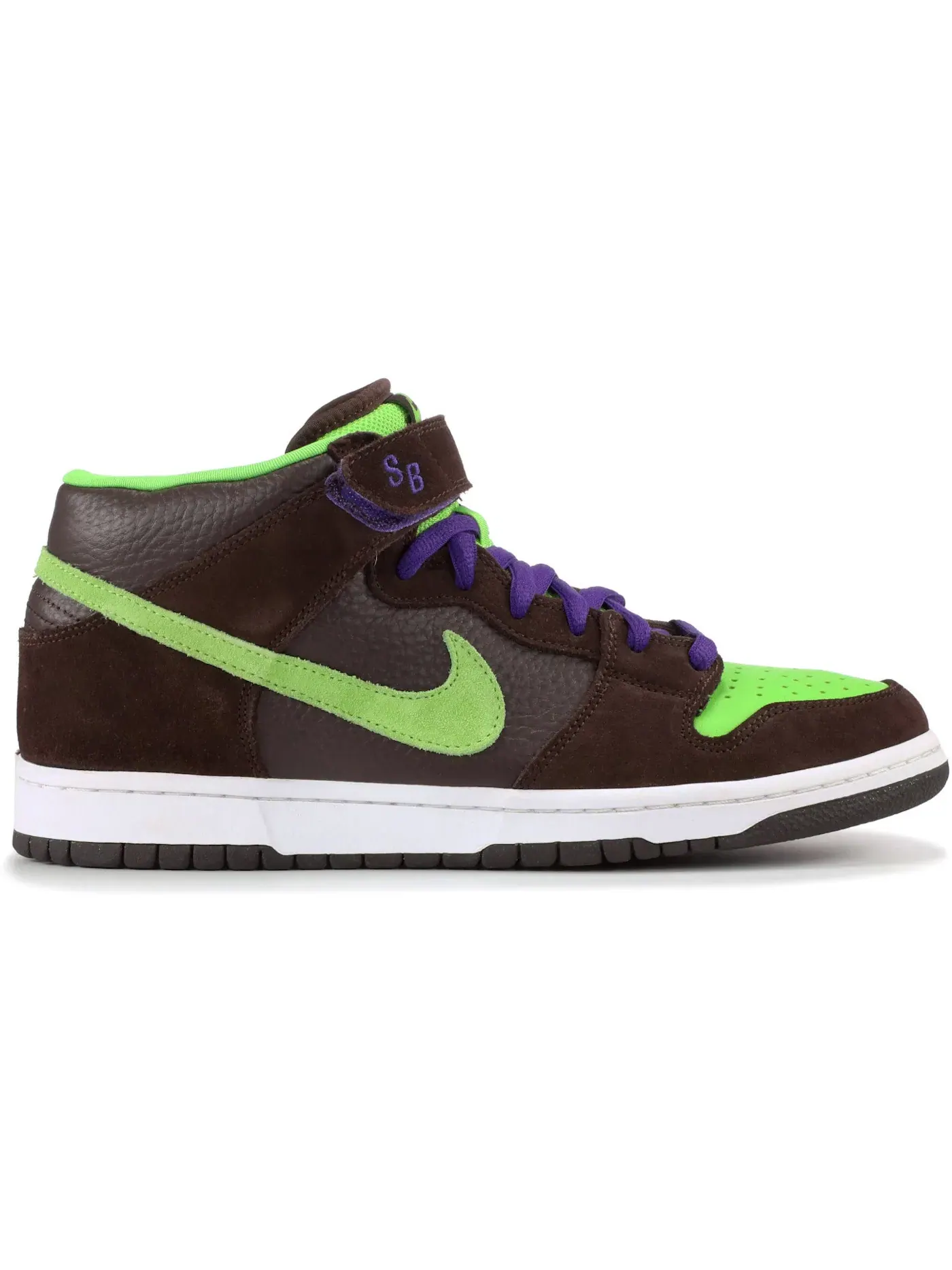 Мужские кроссовки высокие с принтом Nike SB Dunk Mid Nike — изображение 1 из 1, коричневый/зеленый