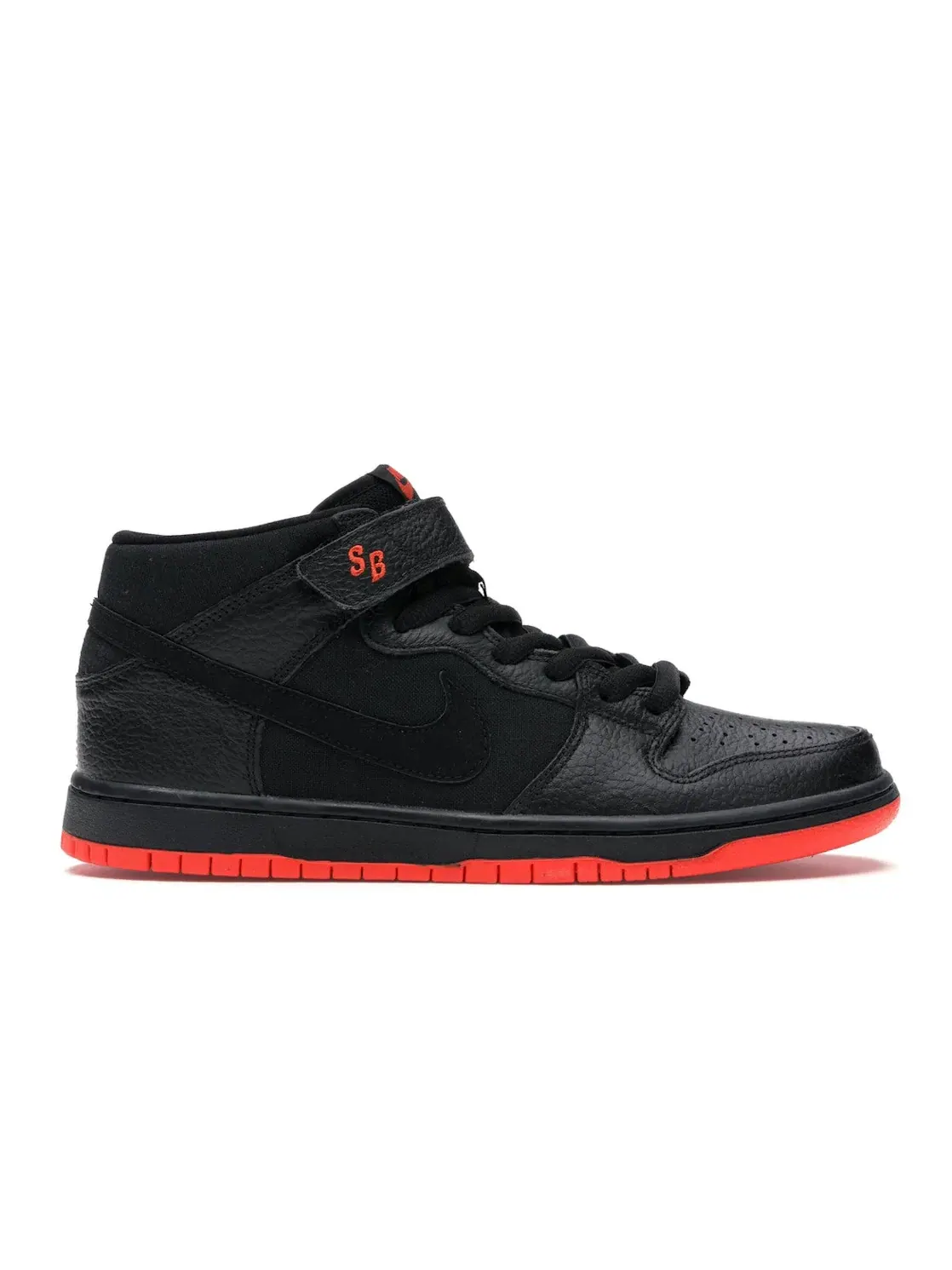 Мужские кроссовки с принтом Nike SB Dunk Mid Nike — изображение 1 из 4, черный/черный-оранжевый