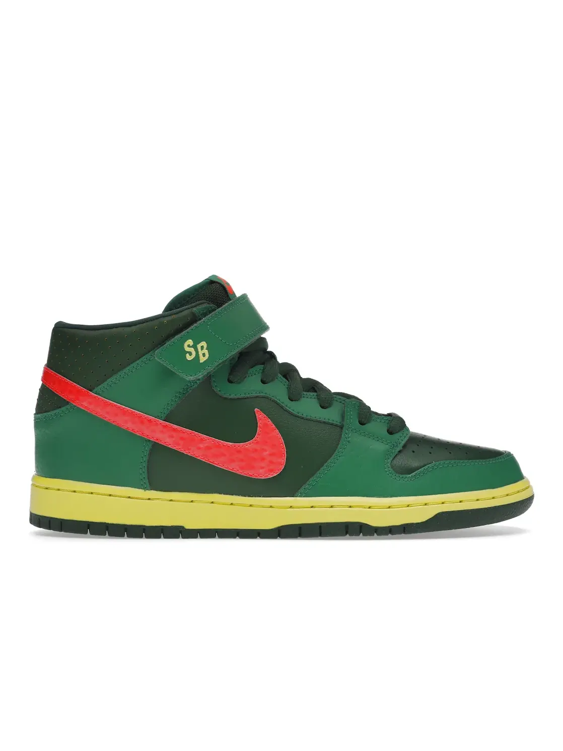 Мужские кроссовки для скейтбординга с принтом Nike SB Dunk Mid Nike — изображение 1 из 4, зеленый