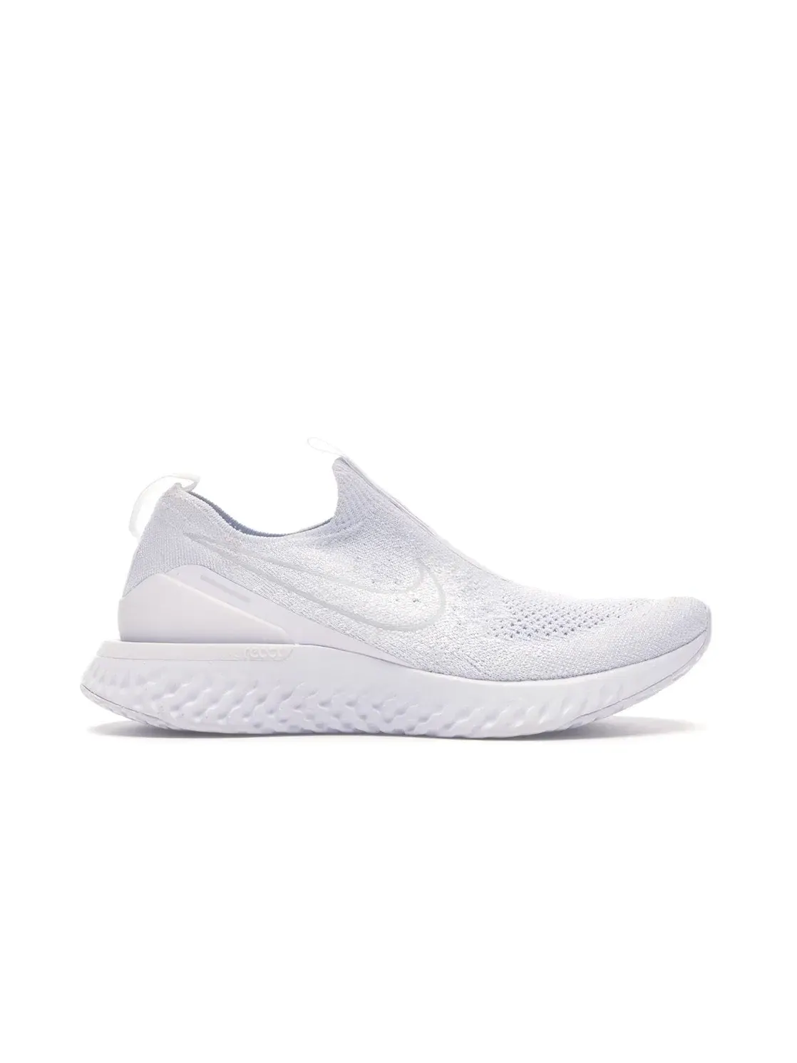 Женские кроссовки без шнурков Nike Epic Phantom React Flyknit — изображение 1 из 4, белый/белый-платиновый