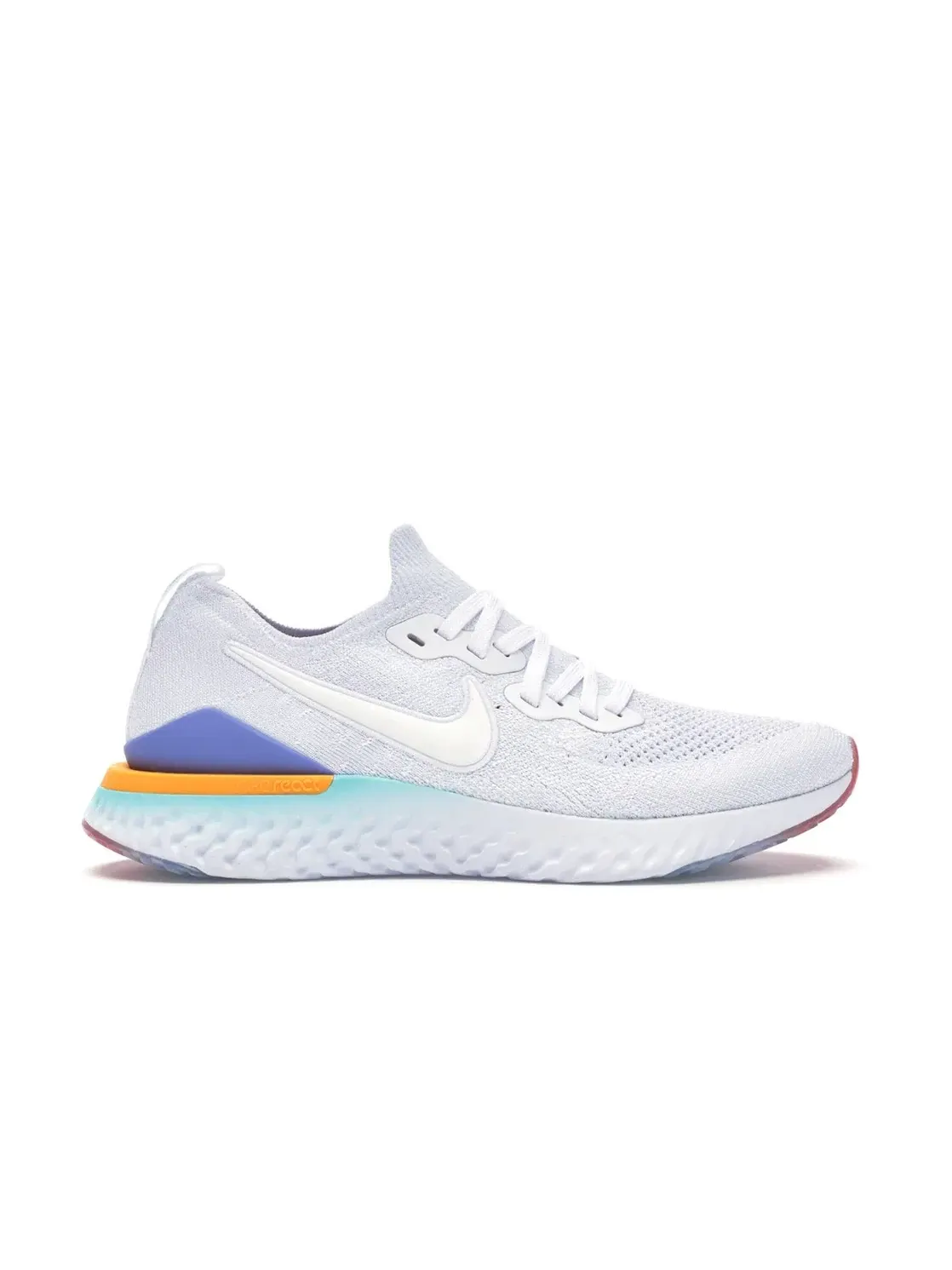 Женские кроссовки для бега с технологией Flyknit Nike Epic React Flyknit 2 — изображение 1 из 4, белый/белый/---оранжевый
