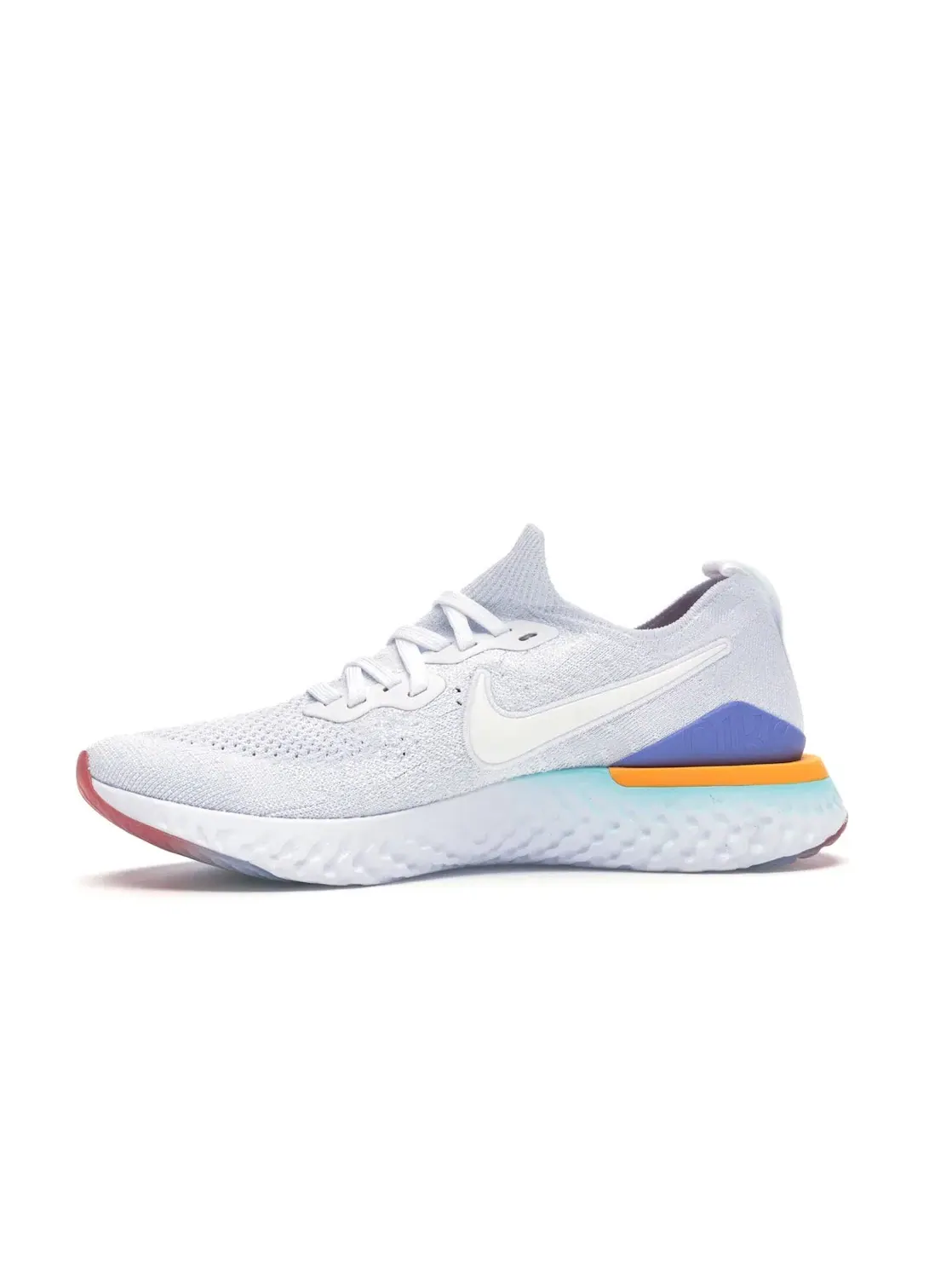 Женские кроссовки для бега с технологией Flyknit Nike Epic React Flyknit 2 — изображение 3 из 4, белый/белый/---оранжевый