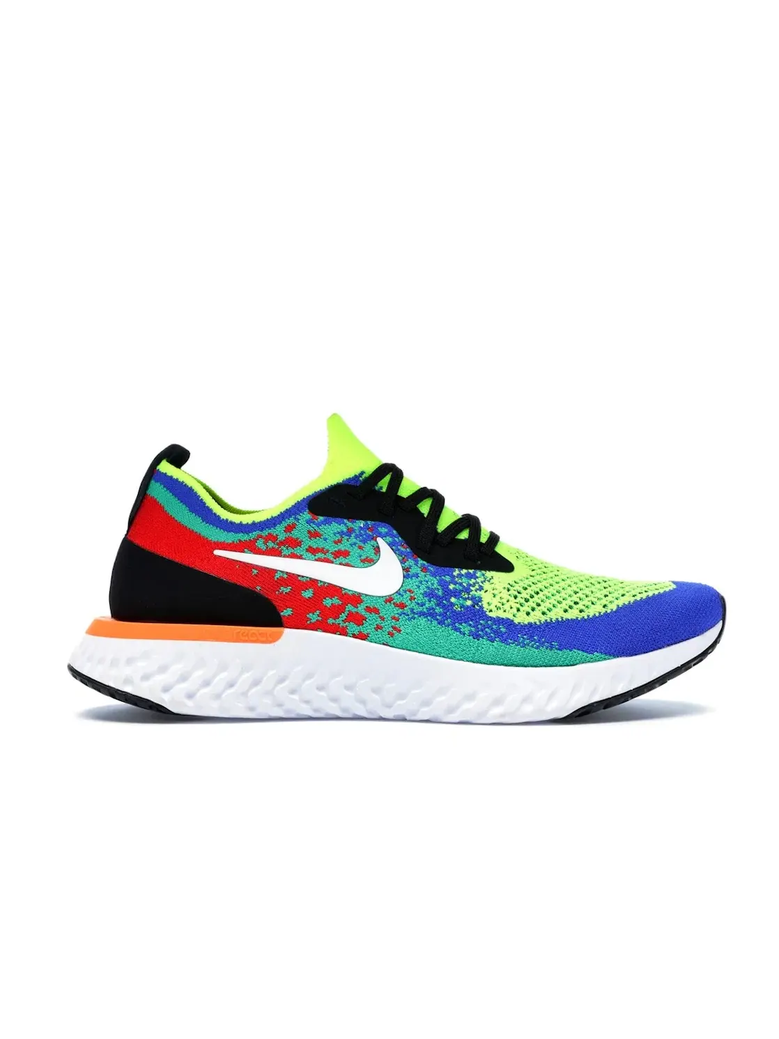 Мужские кроссовки Lifestyle с принтом Nike Epic React Flyknit — изображение 1 из 4, белый-синий-прозрачный