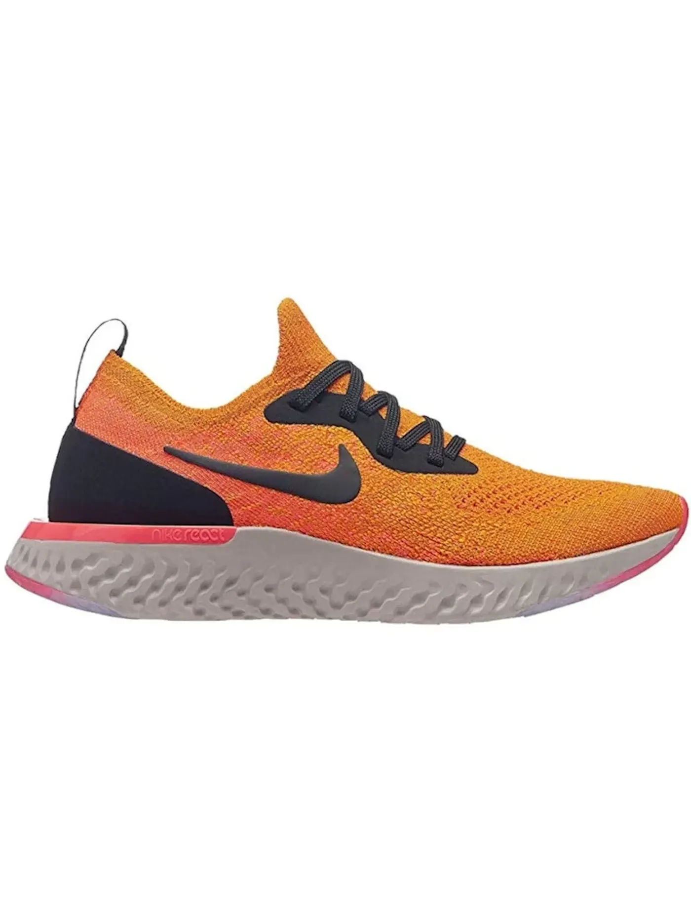 Детские кроссовки Lifestyle с технологией Flyknit Nike Epic React Flyknit Nike — изображение 1 из 1, черный/оранжевый