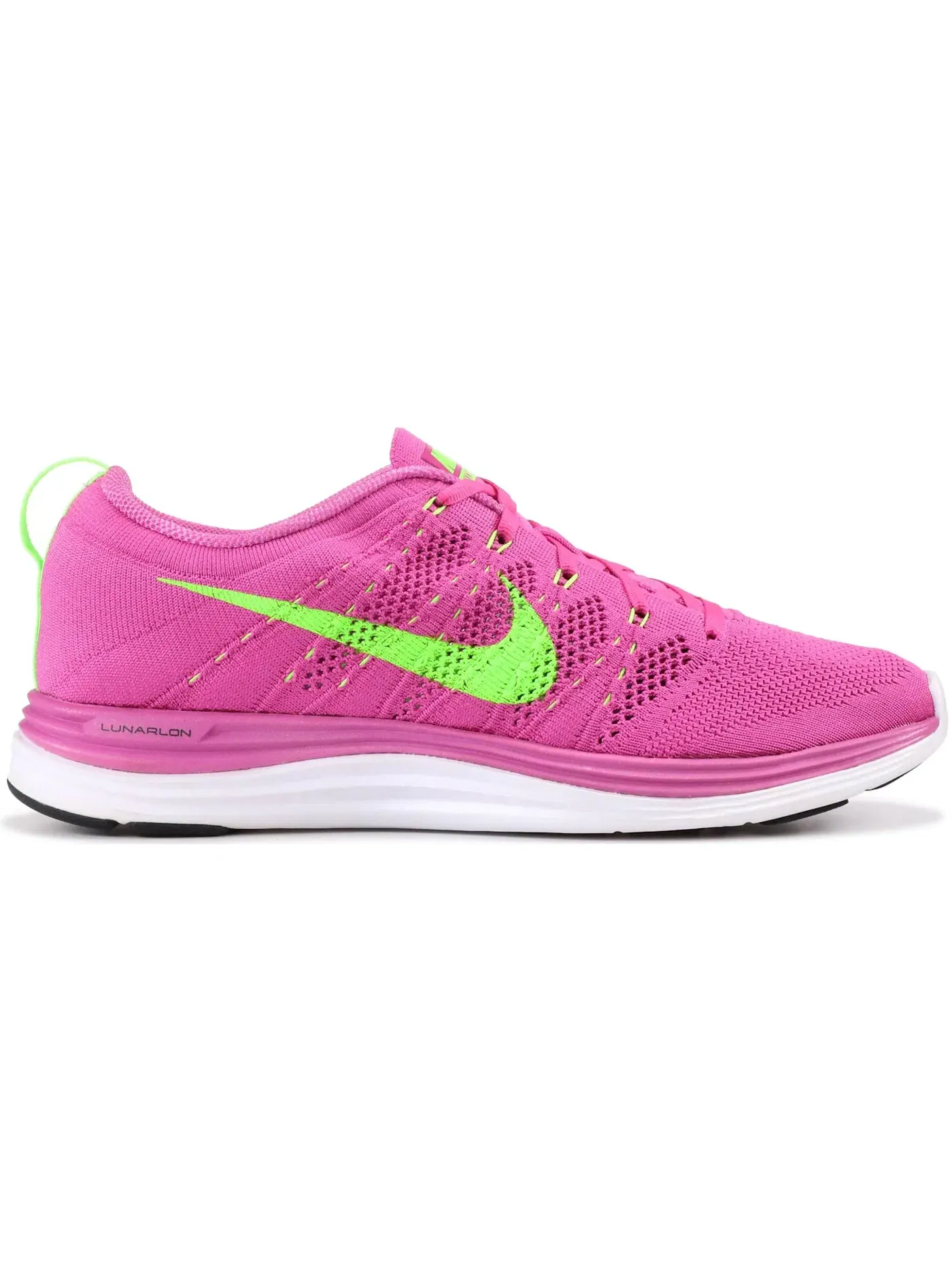 Женские кроссовки Lifestyle с принтом Nike Flyknit Lunar1+ — изображение 1 из 1, розовый/зеленый-белый
