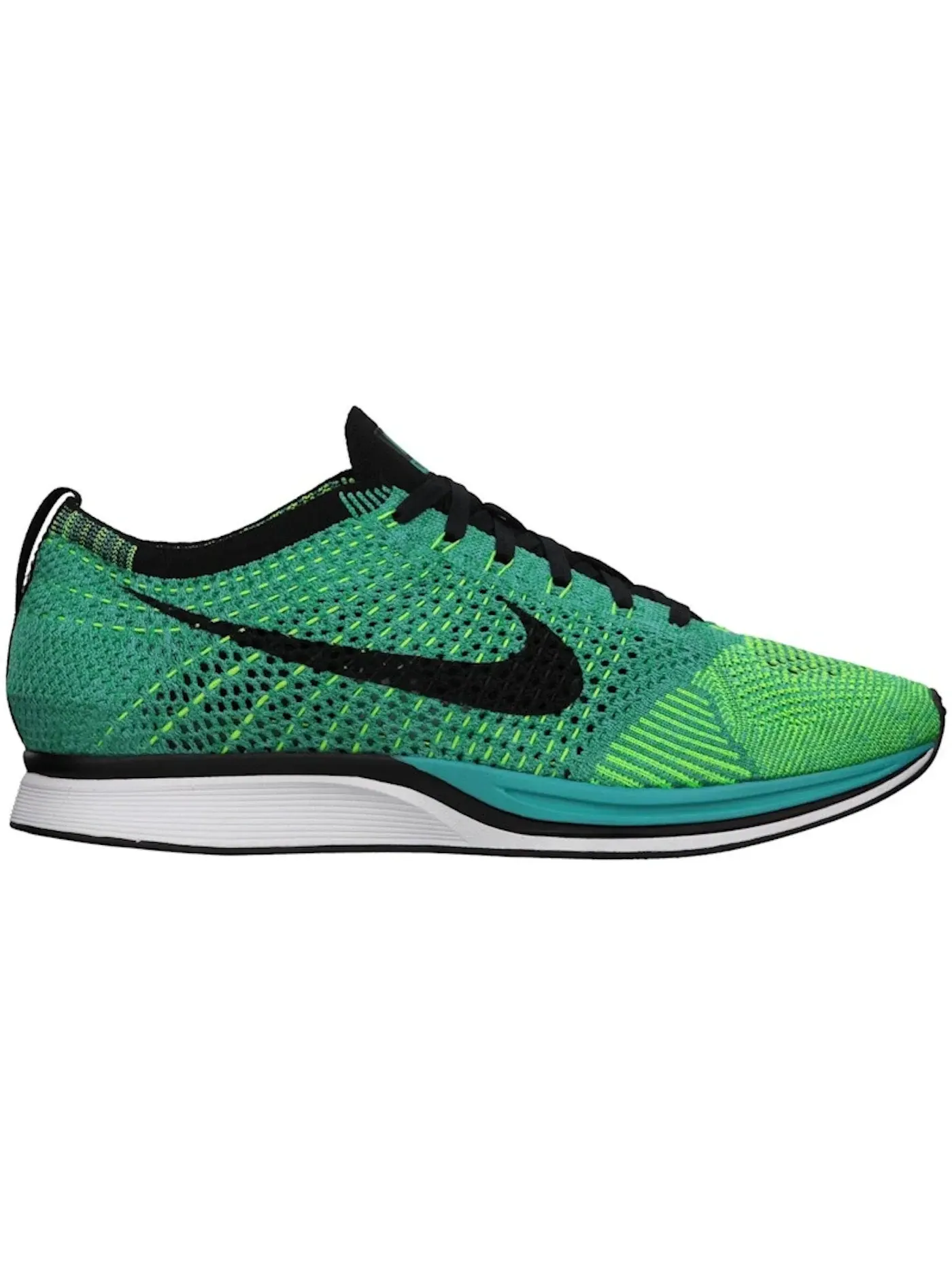 Мужские кроссовки Lifestyle Nike Flyknit Racer — изображение 1 из 1, черный-зеленый