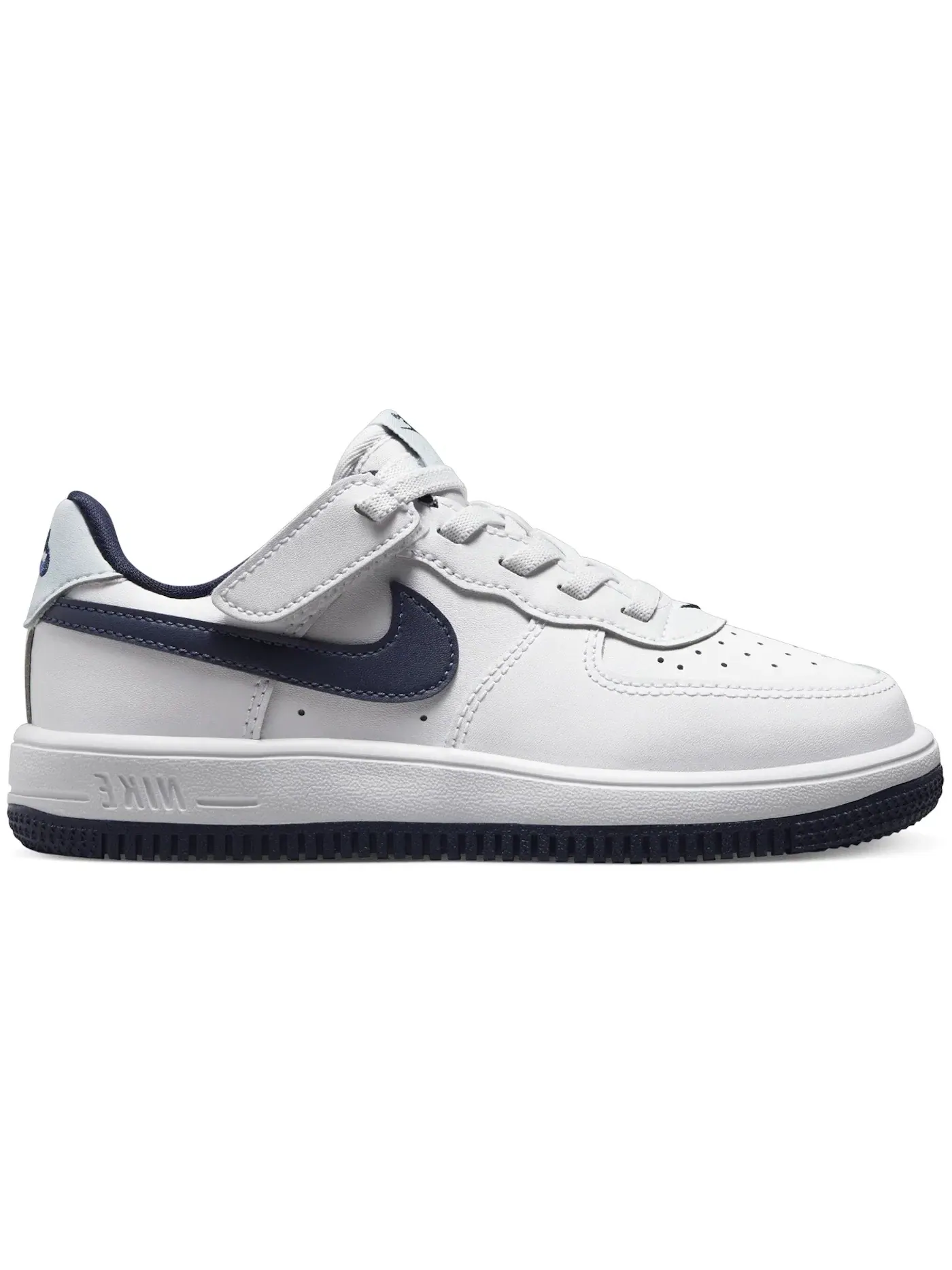 Детские кроссовки для мальчиков с системой EasyOn Nike Force 1 Low EasyOn Nike — изображение 1 из 1, белый/серый/темно-синий