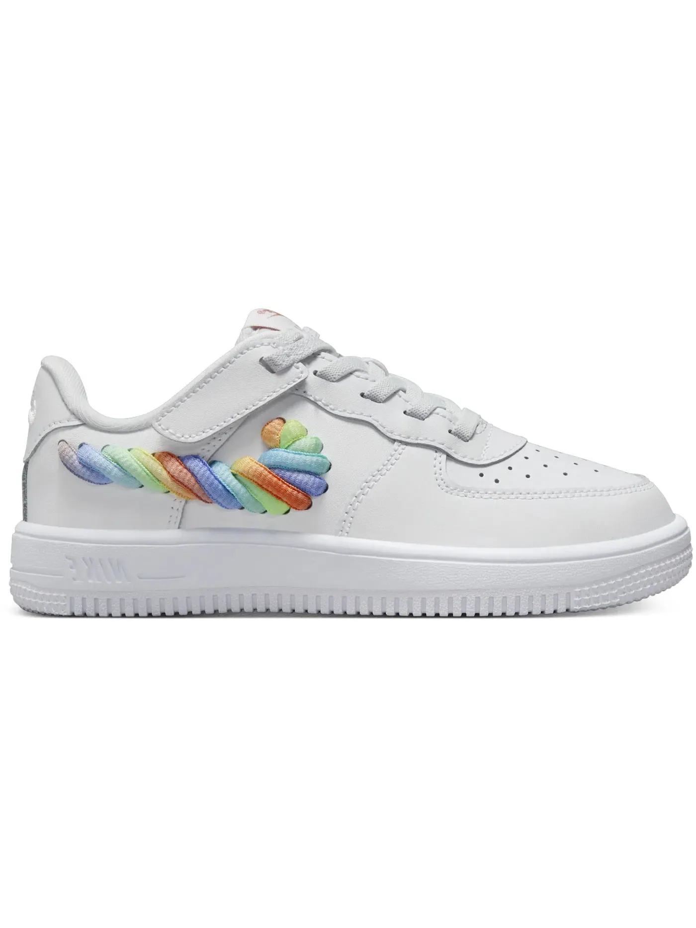 Детские кроссовки Nike Force 1 Low LV8 EasyOn — изображение 1 из 1, белый//зеленый/мульти