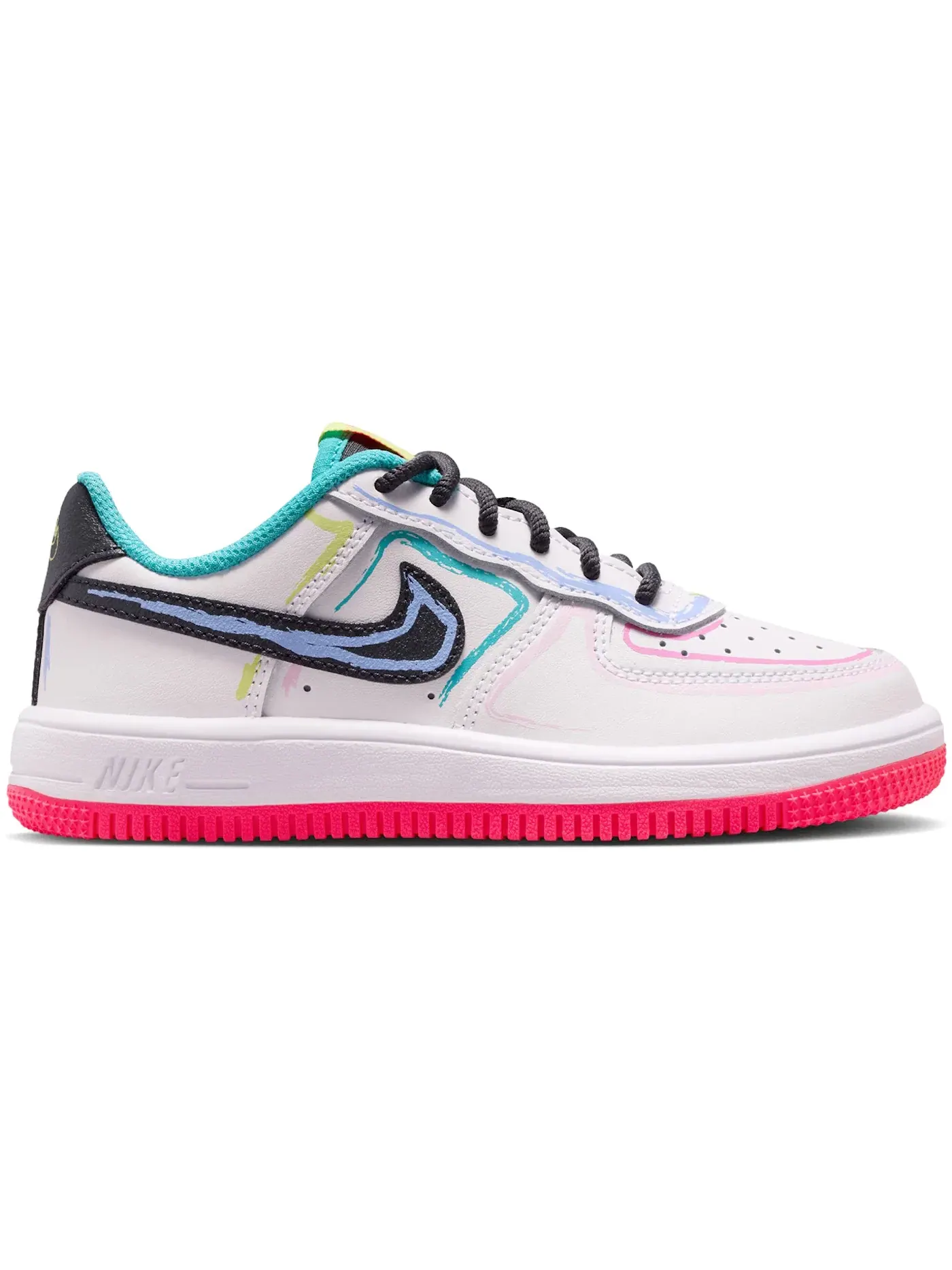 Детские кроссовки Lifestyle Nike Force 1 Low — изображение 1 из 1, белый/розовый