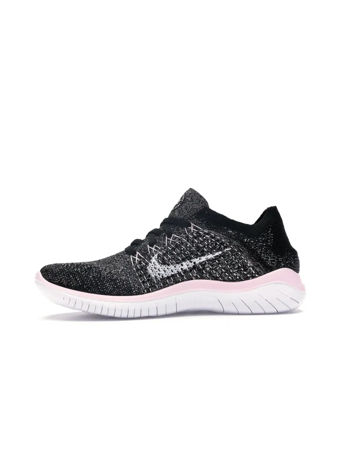 Женские кроссовки для бега с технологией Flyknit Nike Free RN Flyknit 2018 — изображение 3 из 4, черный/розовый-белый