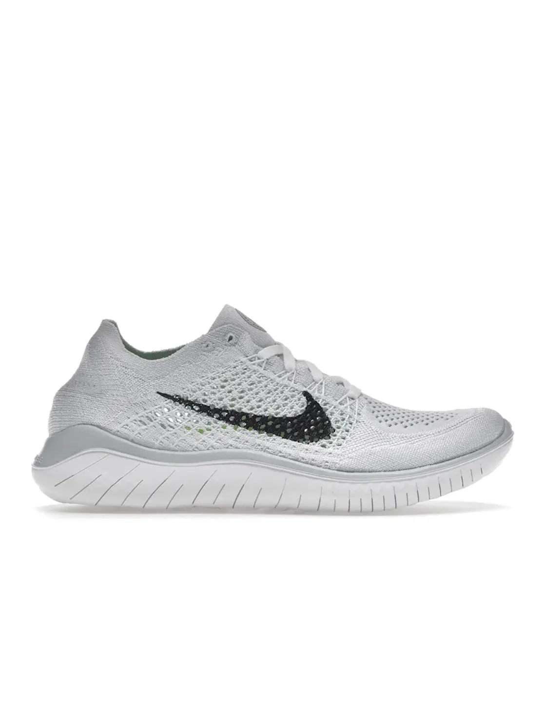 Женские кроссовки для бега Nike Free RN Flyknit 2018 — изображение 1 из 4, белый/черный-платиновый