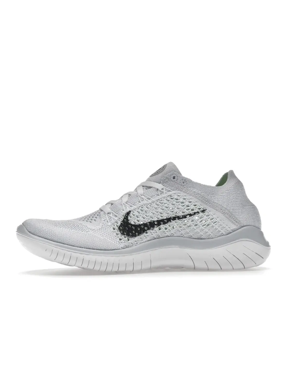Женские кроссовки для бега Nike Free RN Flyknit 2018 — изображение 3 из 4, белый/черный-платиновый