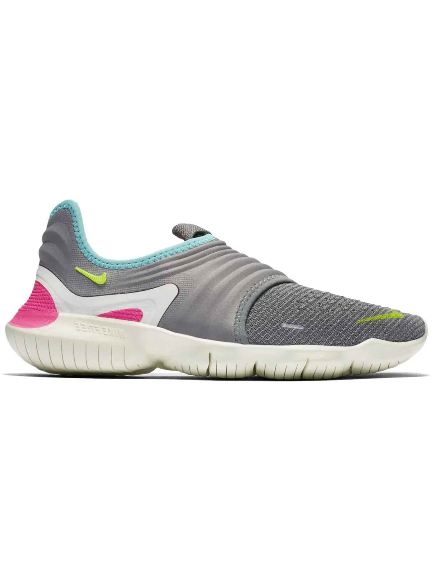 Женские кроссовки с трикотажным верхом Nike Free RN Flyknit 3.0 — изображение 1 из 1, серый/зеленый/белый