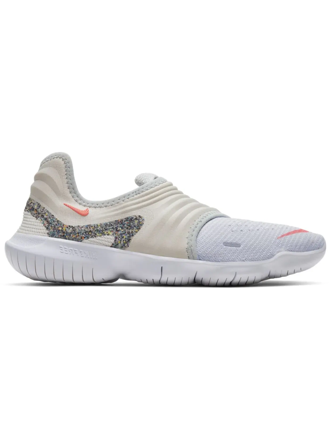 Женские кроссовки с принтом Nike Free RN Flyknit 3.0 Nike — изображение 1 из 1, платиновый//белый