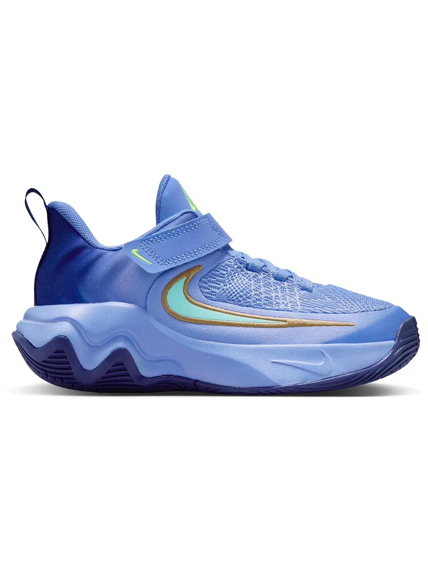 Детские кроссовки для мальчиков Giannis Immortality 4 Nike, Royal Pulse Deep Royal Volt Hyper Turquoise — изображение 1 из 1