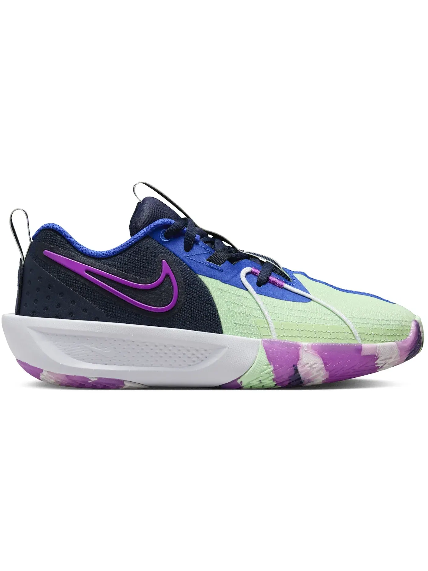 Детские кроссовки для баскетбола Nike GT Cut 3 SE — изображение 1 из 1, зеленый//фиолетовый