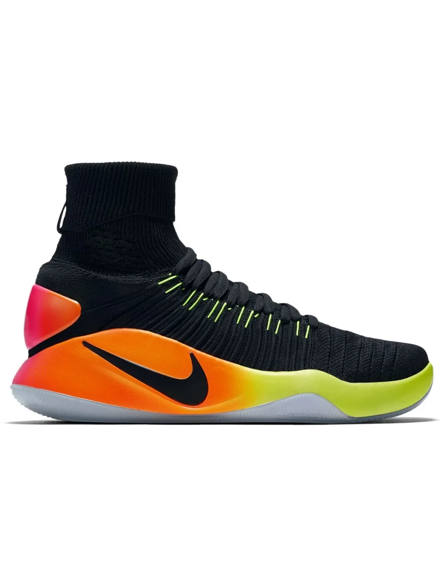 Мужские баскетбольные кроссовки Nike Hyperdunk 2016 Flyknit — изображение 1 из 1, черный/белый--оранжевый