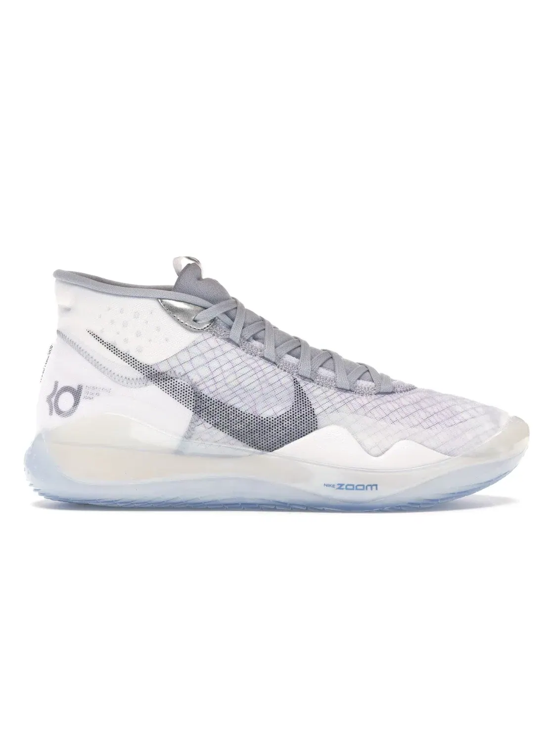 Мужские кроссовки с полной амортизацией Zoom Air Nike KD 12 Nike — изображение 1 из 4, белый/серый-черный