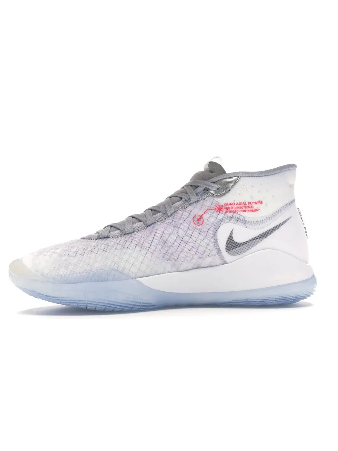 Мужские кроссовки с полной амортизацией Zoom Air Nike KD 12 Nike — изображение 3 из 4, белый/серый-черный