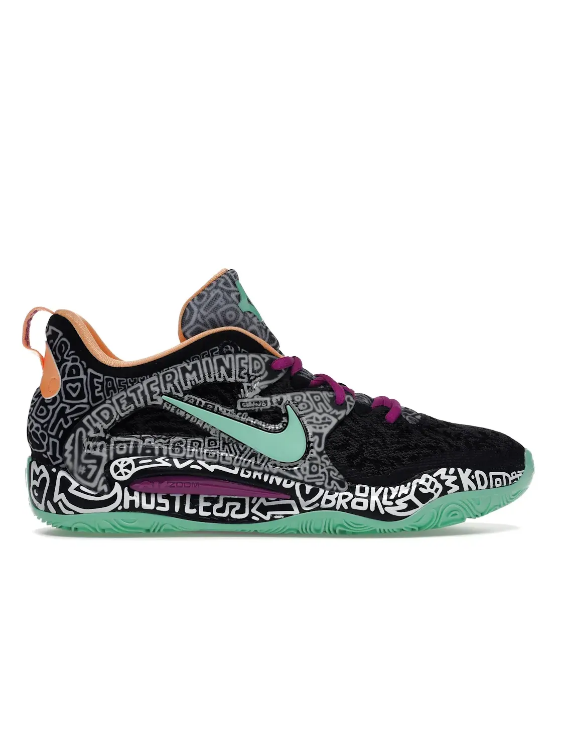 Мужские кроссовки для баскетбола с принтом Nike KD 15 Brooklyn Graffiti Nike — изображение 1 из 4, серый//кремовый/светлый