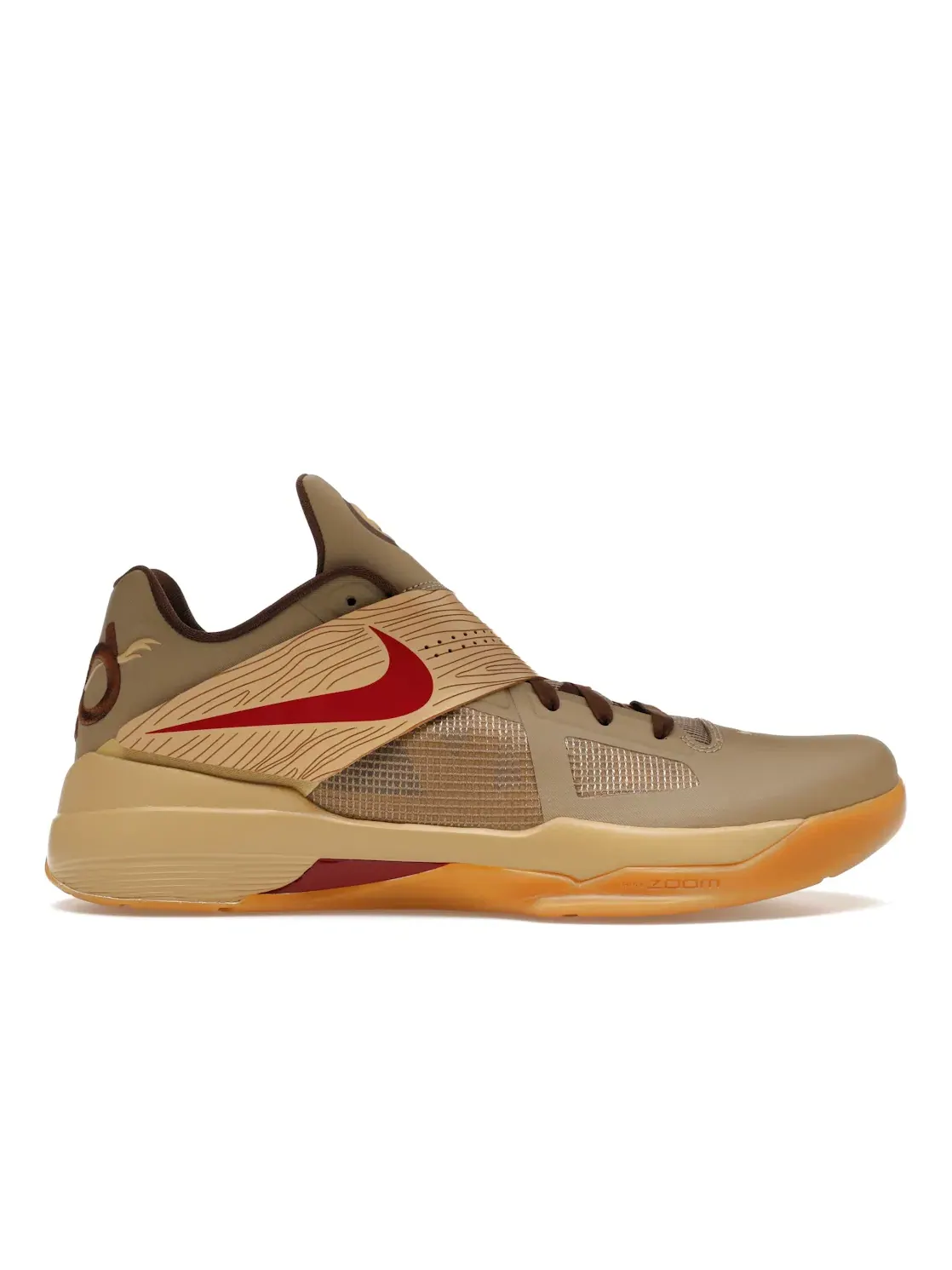 Мужские кроссовки для баскетбола с принтом Nike KD 4 Nike — изображение 1 из 4, хаки/красный///желтый
