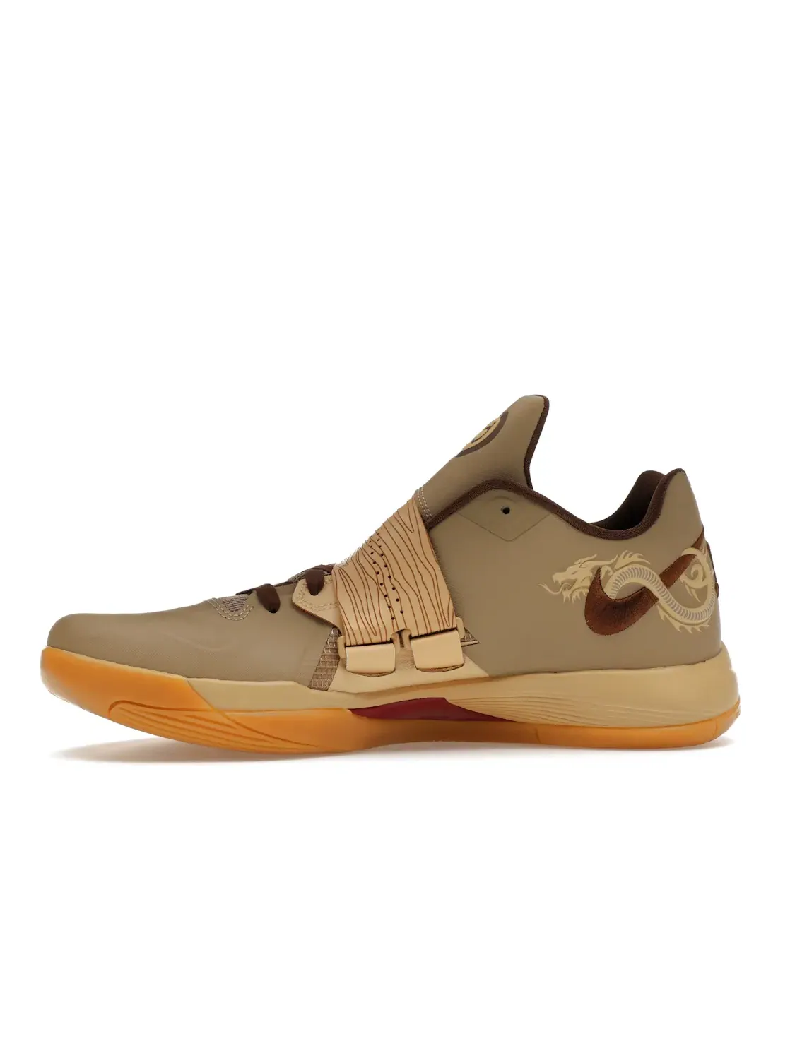 Мужские кроссовки для баскетбола с принтом Nike KD 4 Nike — изображение 3 из 4, хаки/красный///желтый