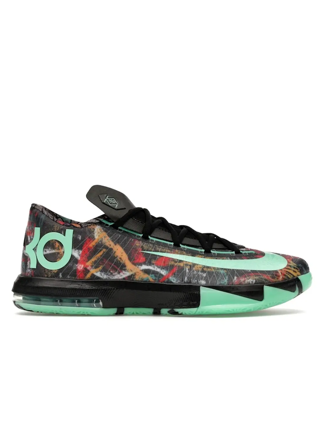 Мужские кроссовки с многоцветным дизайном Nike KD 6 — изображение 1 из 4, мульти-/зеленый/черный