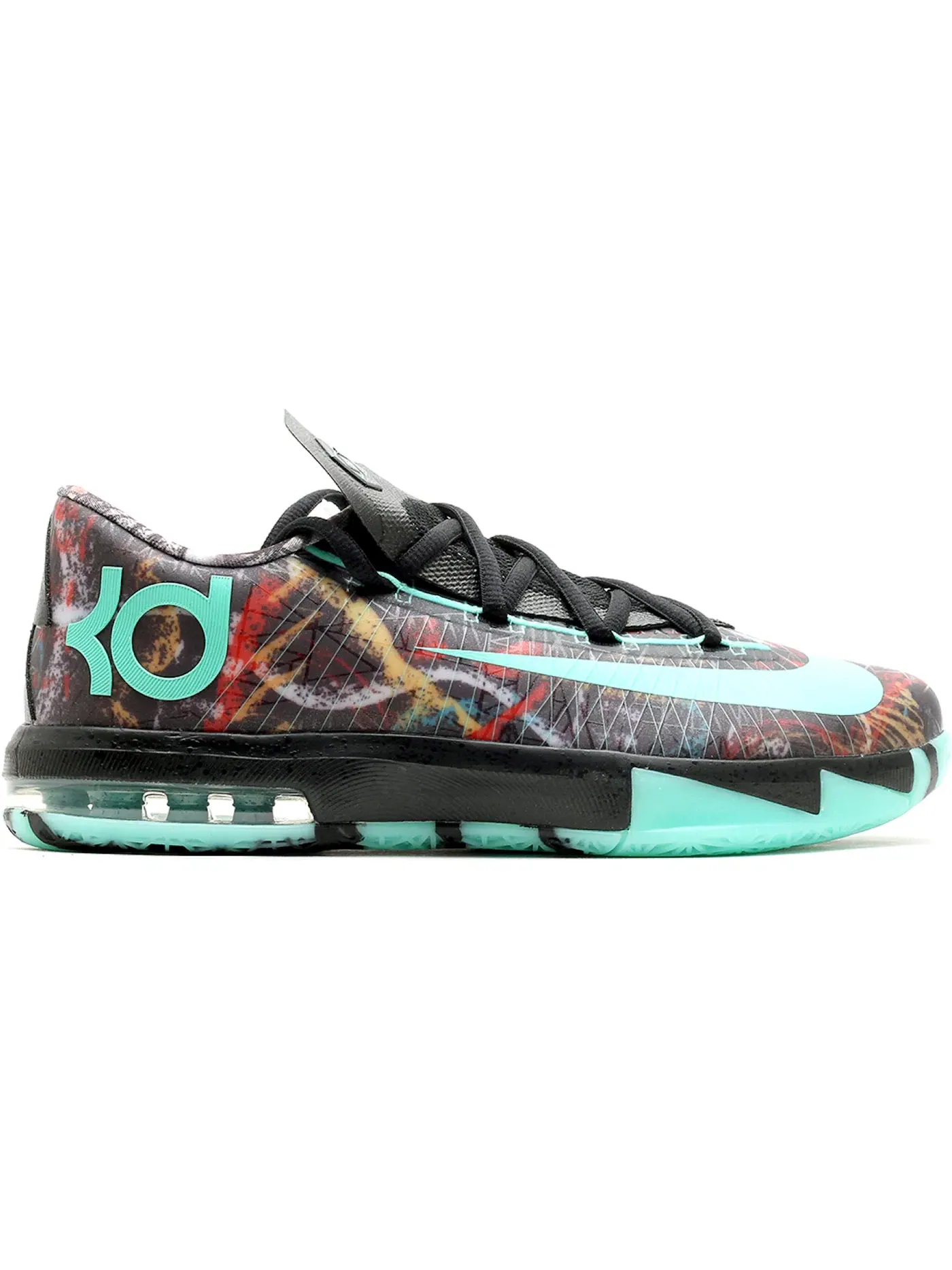 Детские кроссовки для баскетбола Nike KD 6 — изображение 1 из 1, мульти-/зеленый-черный