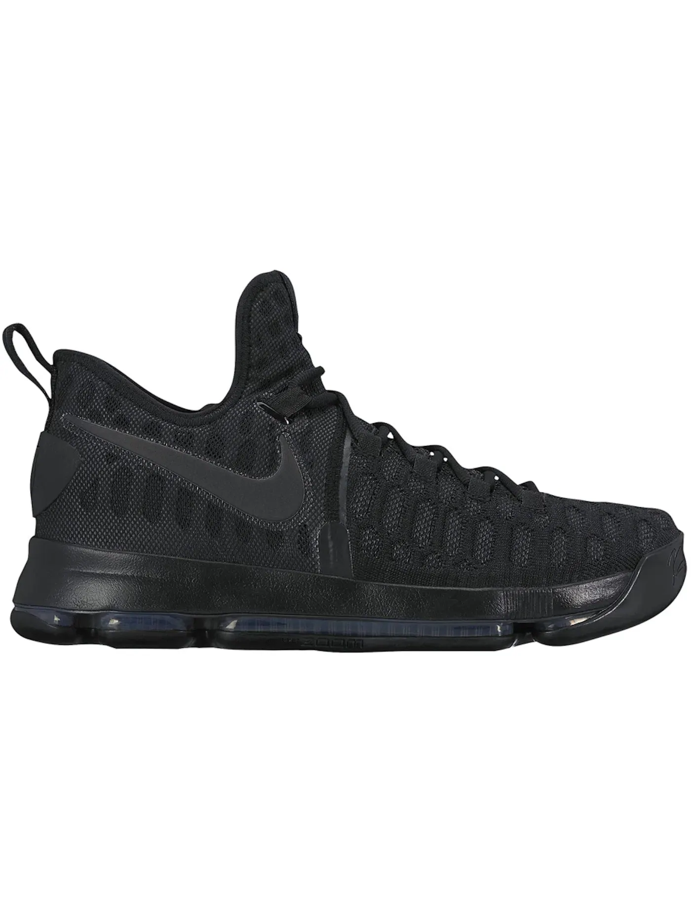 Мужские кроссовки с длинным шнурком Nike KD 9 — изображение 1 из 1, черный/черный