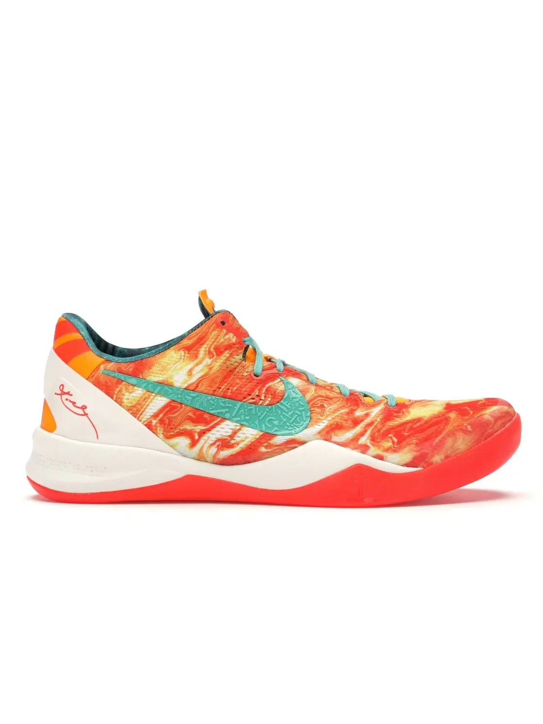 Мужские кроссовки с ярким дизайном Nike Kobe 8 Nike, Bright Citrus/Sport Turquoise-Total Crimson — изображение 1 из 4