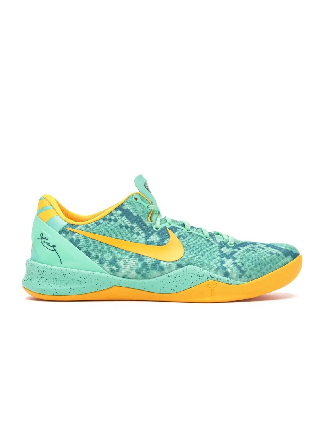 Мужские кроссовки с контрастными вставками Nike Kobe 8 System — изображение 1 из 4, зеленый/оранжевый