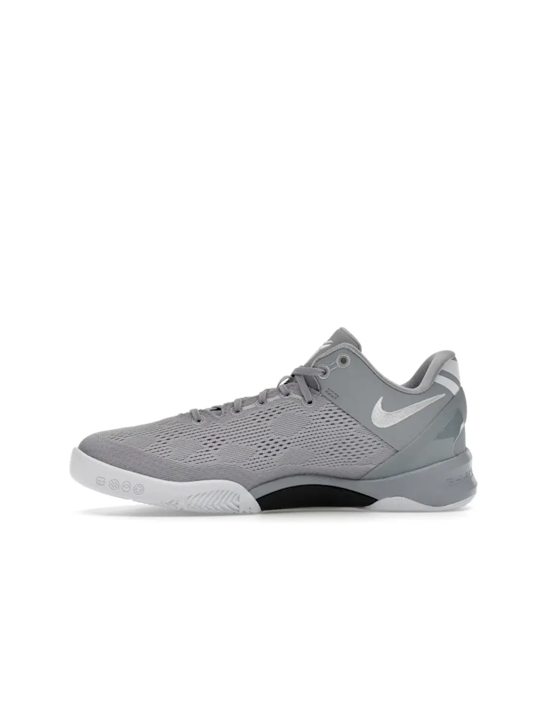 Детские кроссовки для баскетбола с сетчатым верхом Nike Kobe 8 Wolf Grey — изображение 3 из 4, серый/белый