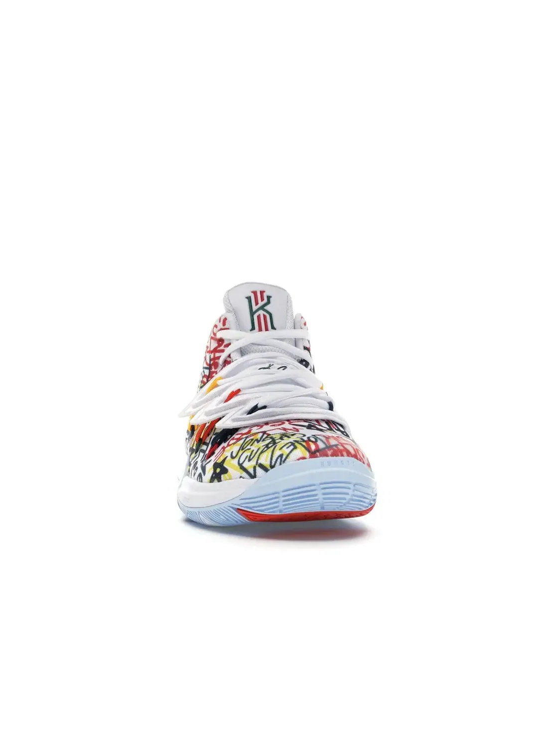 Детские кроссовки для девочек с принтом Nike Kyrie 5 — изображение 2 из 4, белый/мульти
