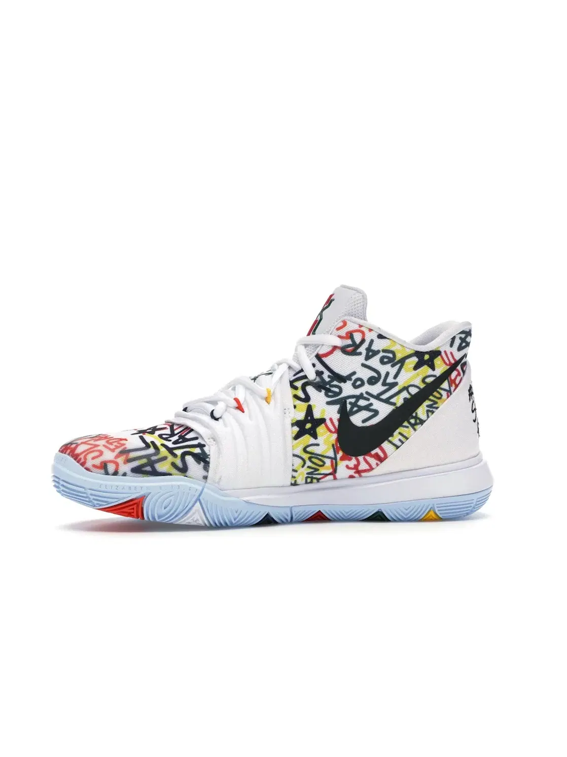 Детские кроссовки для девочек с принтом Nike Kyrie 5 — изображение 3 из 4, белый/мульти