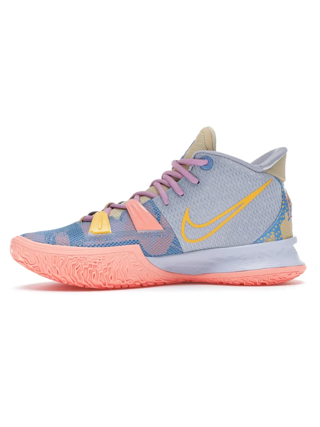 Мужские кроссовки для баскетбола с принтом Nike Kyrie 7 Nike — изображение 3 из 4, синий/оранжевый--розовый