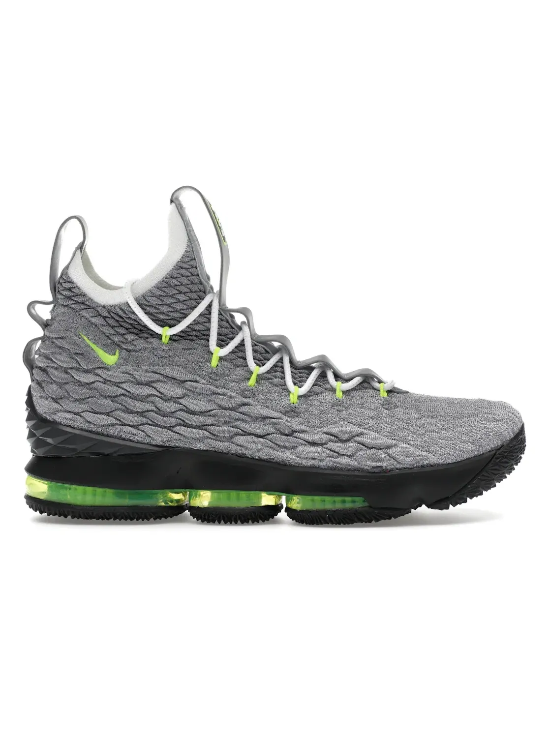 Мужские кроссовки для баскетбола Nike LeBron 15 — изображение 1 из 4, серый/неоновый желтый