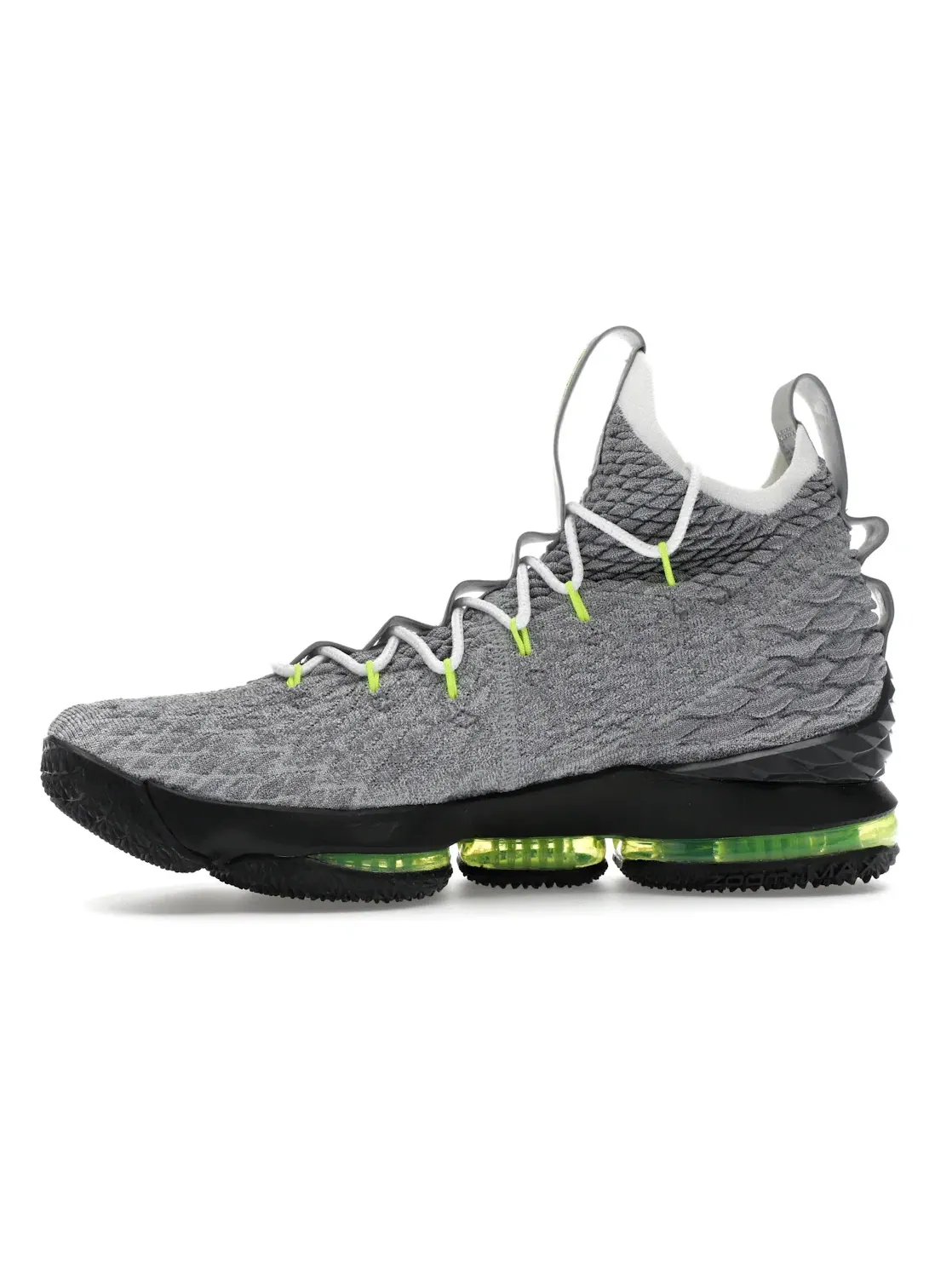 Мужские кроссовки для баскетбола Nike LeBron 15 — изображение 3 из 4, серый/неоновый желтый