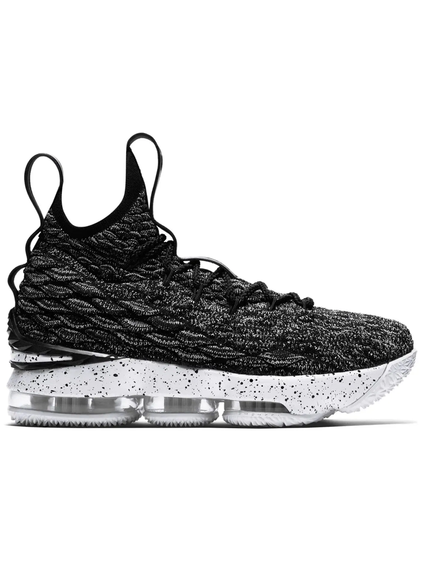Детские кроссовки для мальчиков с высокой посадкой Nike LeBron 15 Ashes Nike — изображение 1 из 1, черный/белый-белый
