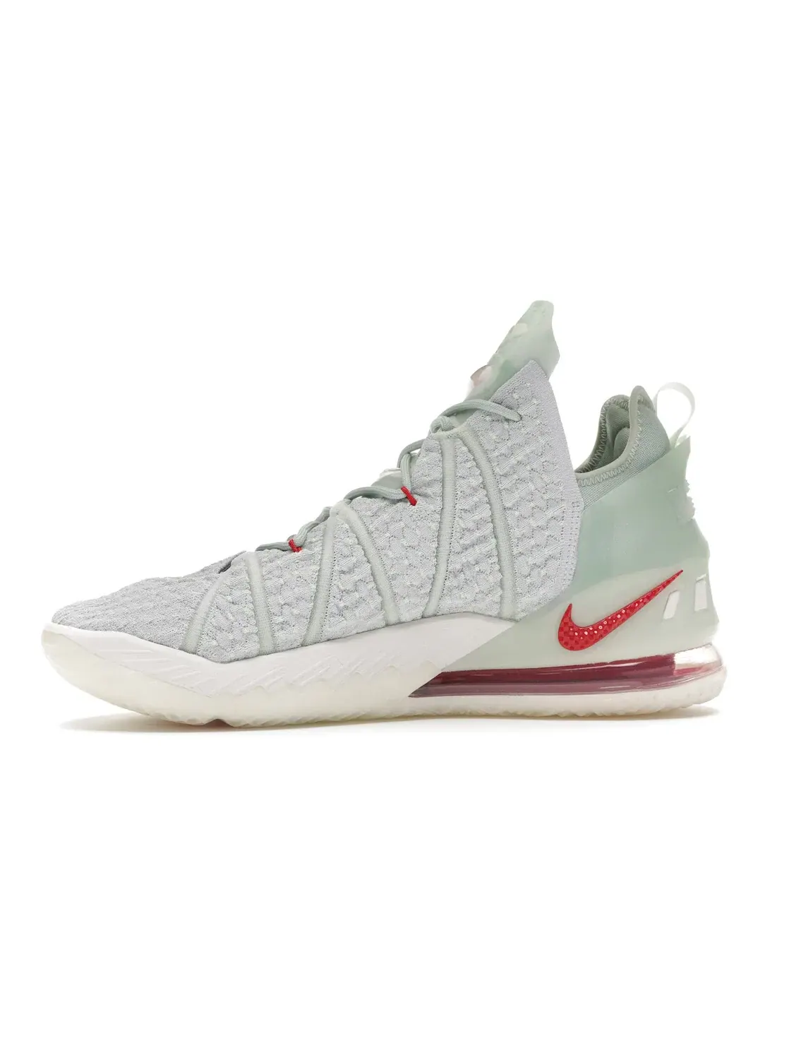 Мужские кроссовки для баскетбола с инновационной амортизацией Nike LeBron 18 — изображение 3 из 4, белый/-красный