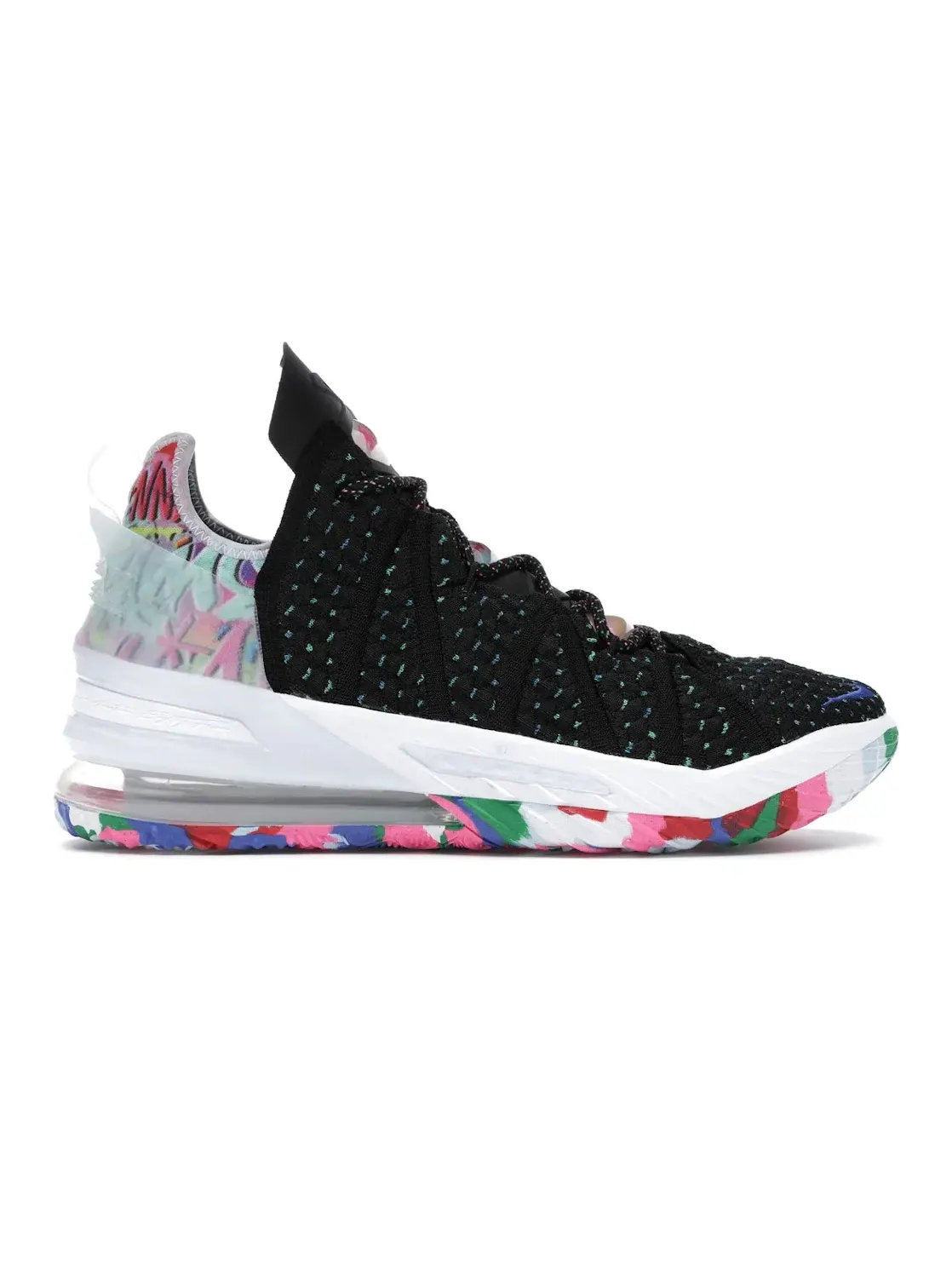 Мужские кроссовки для баскетбола Nike LeBron 18 — изображение 1 из 4, черный/мульти--белый