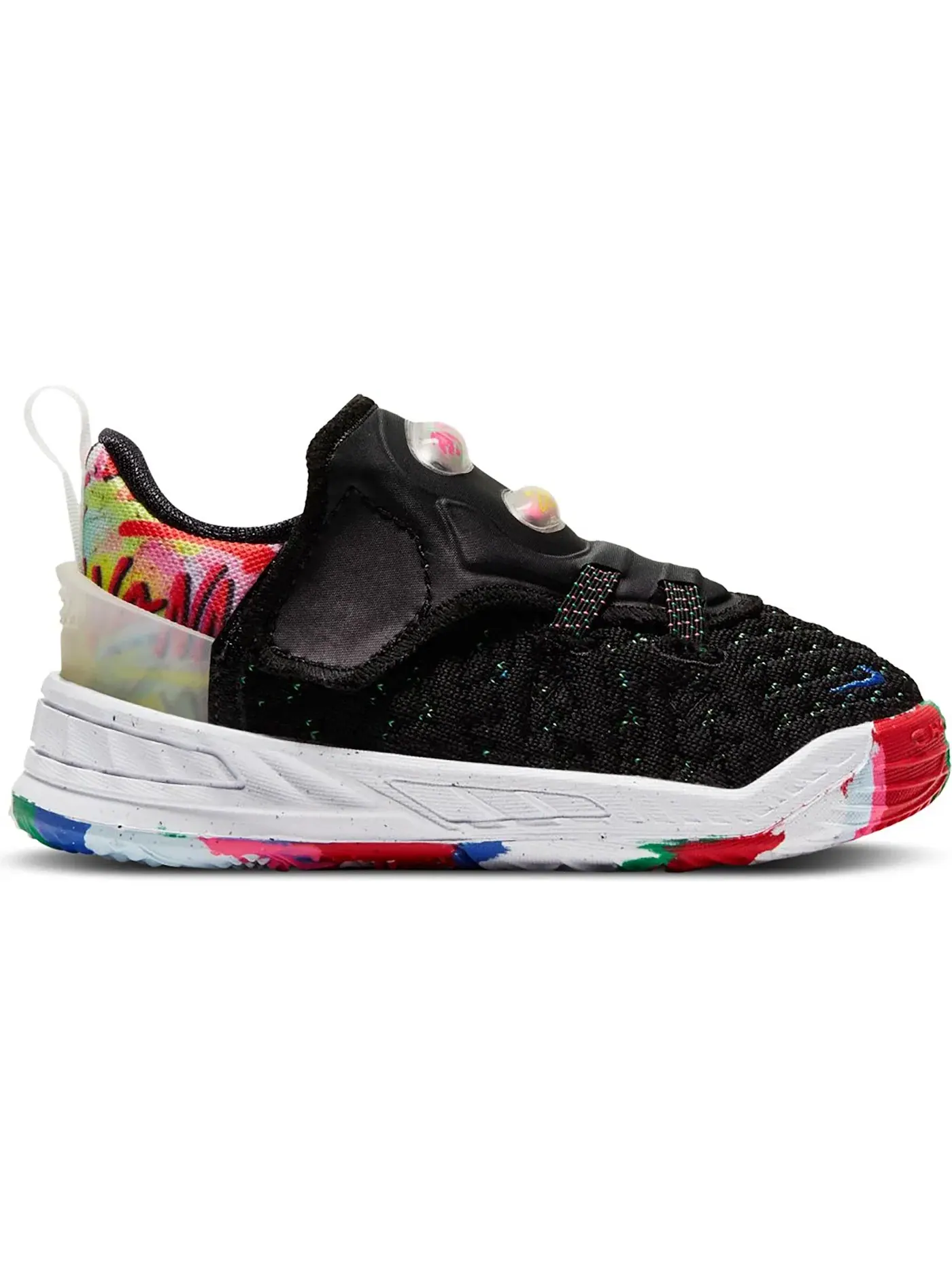 Детские кроссовки для мальчиков с высокой посадкой Nike LeBron 18 — изображение 1 из 1, черный/мульти--белый
