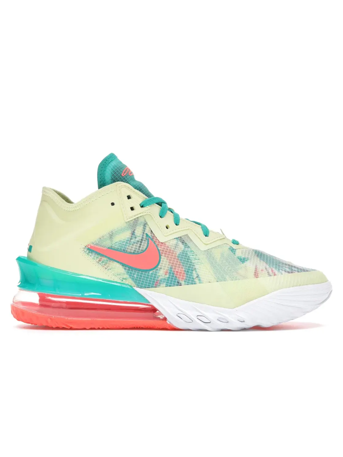 Мужские кроссовки с ярким дизайном Nike LeBron 18 Low Nike — изображение 1 из 4, белый/яркий-зеленый