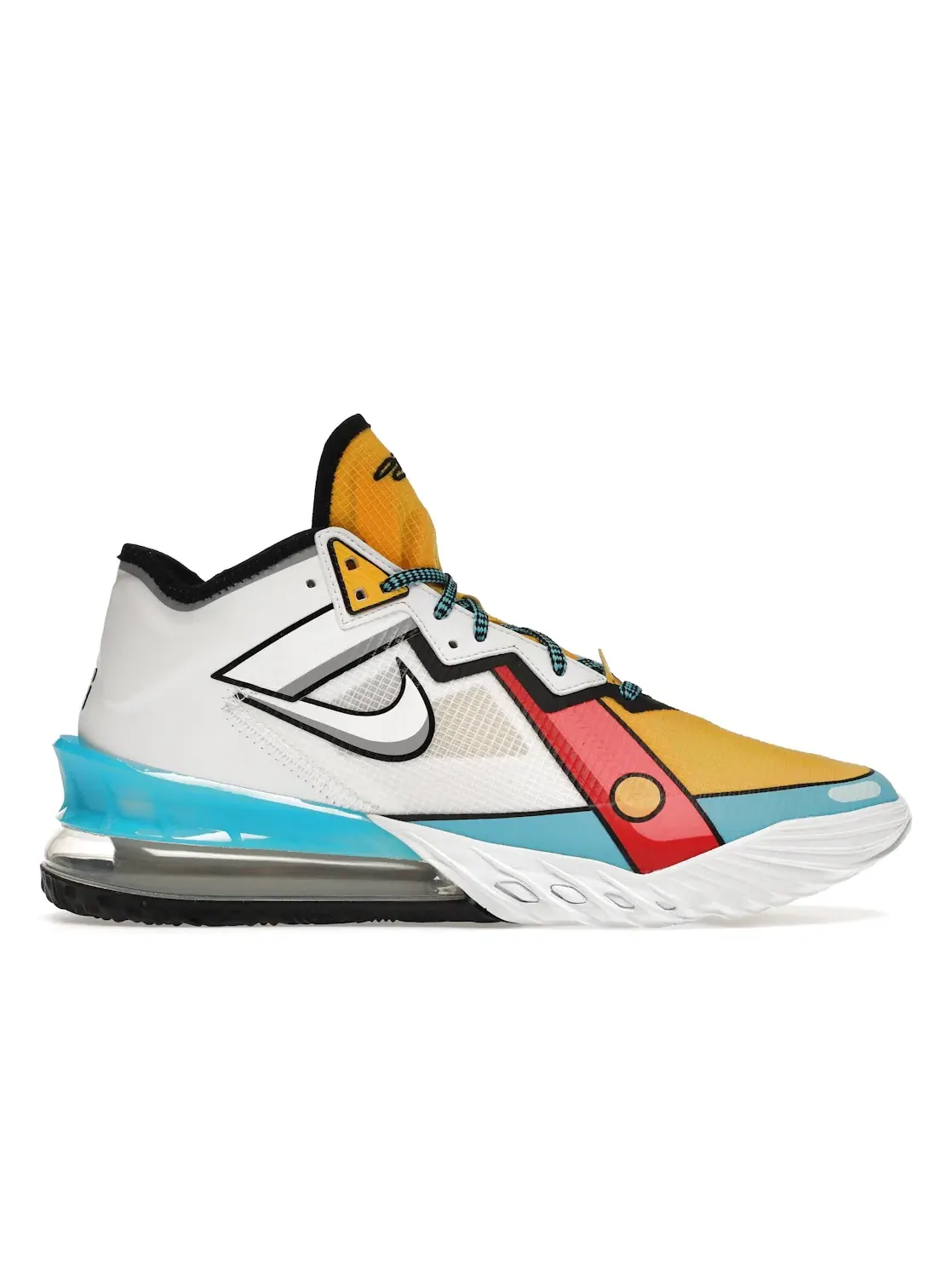 Мужские кроссовки с принтом Nike LeBron 18 Low Nike — изображение 1 из 4, белый/желтый--красный