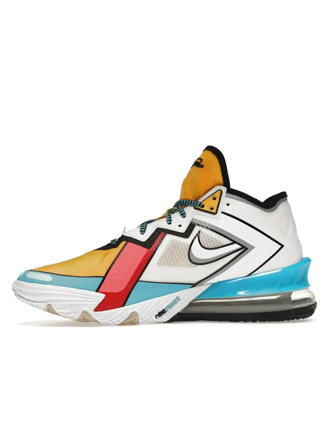 Мужские кроссовки с принтом Nike LeBron 18 Low Nike — изображение 3 из 4, белый/желтый--красный