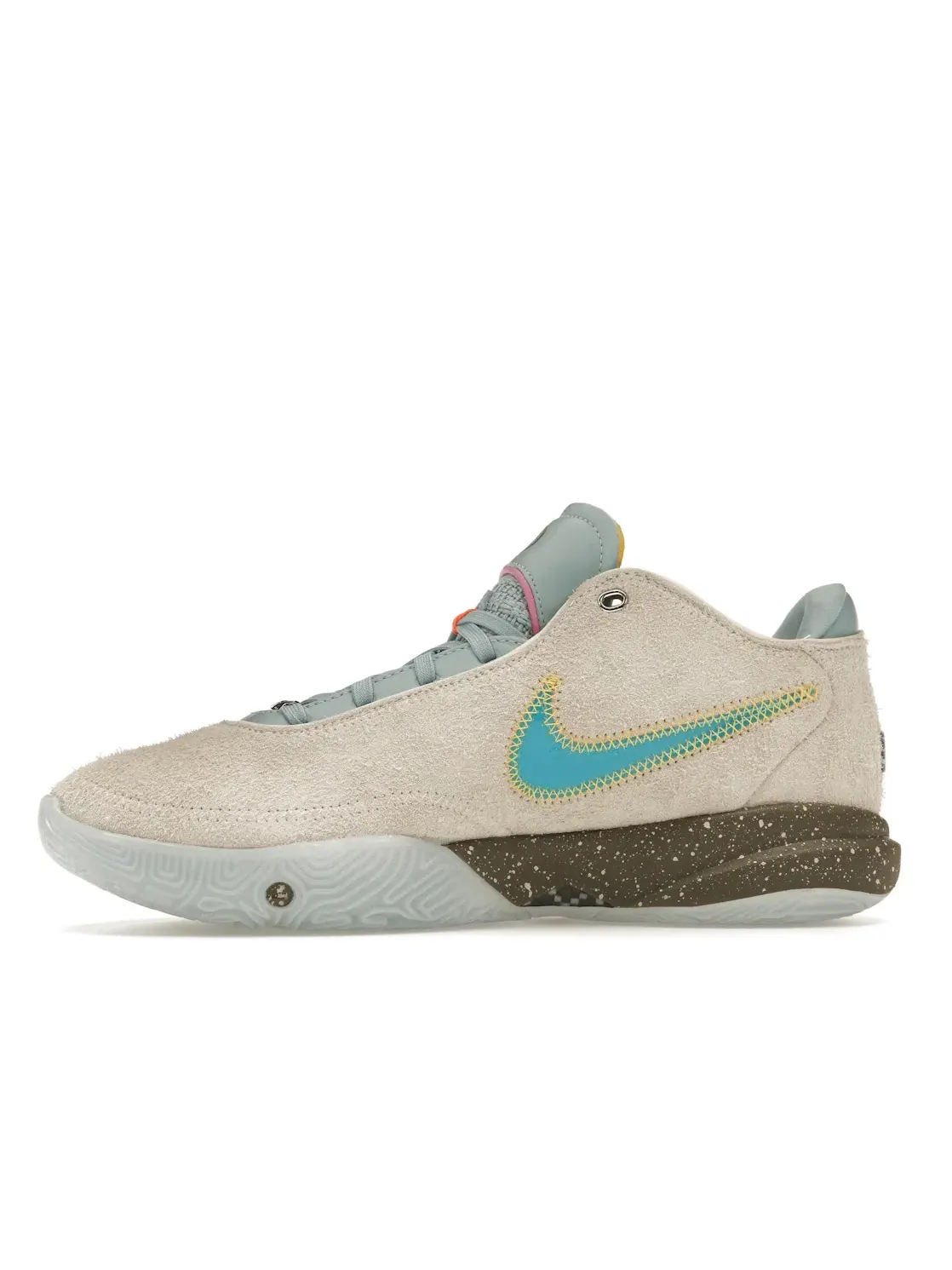 Мужские кроссовки с принтом Nike LeBron 20 UNKNWN Message in a Bottle Nike, Guava Ice/Teal Nebula-Emerald Rise
